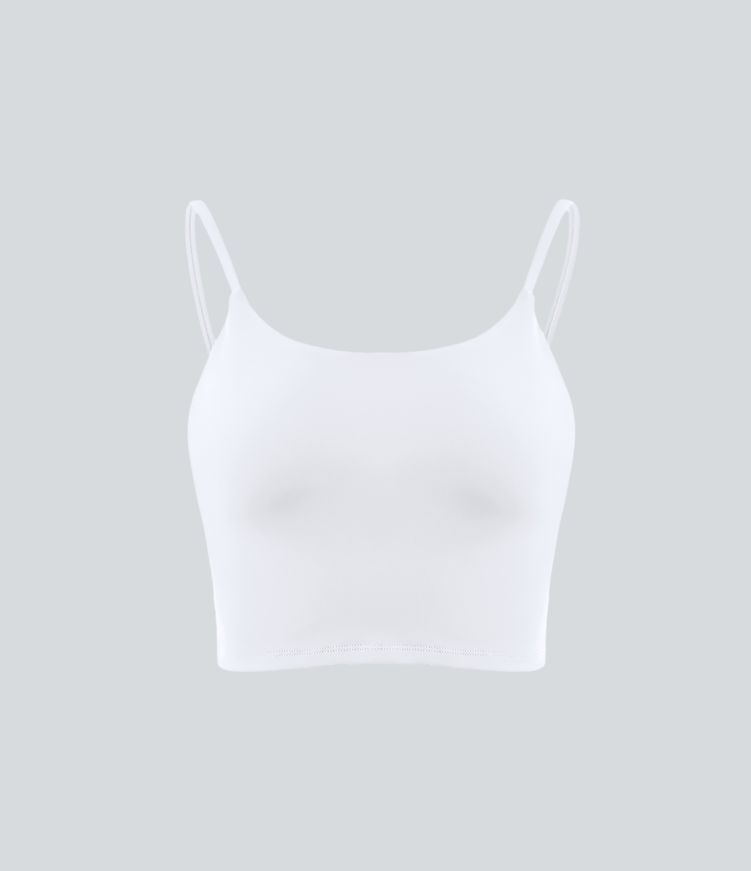 Halara Basic Padded Workout Cropped Tank Top Tank Top - Ice Princess - White - L golf tops halter top tunic tops sleeveless tops backless top 