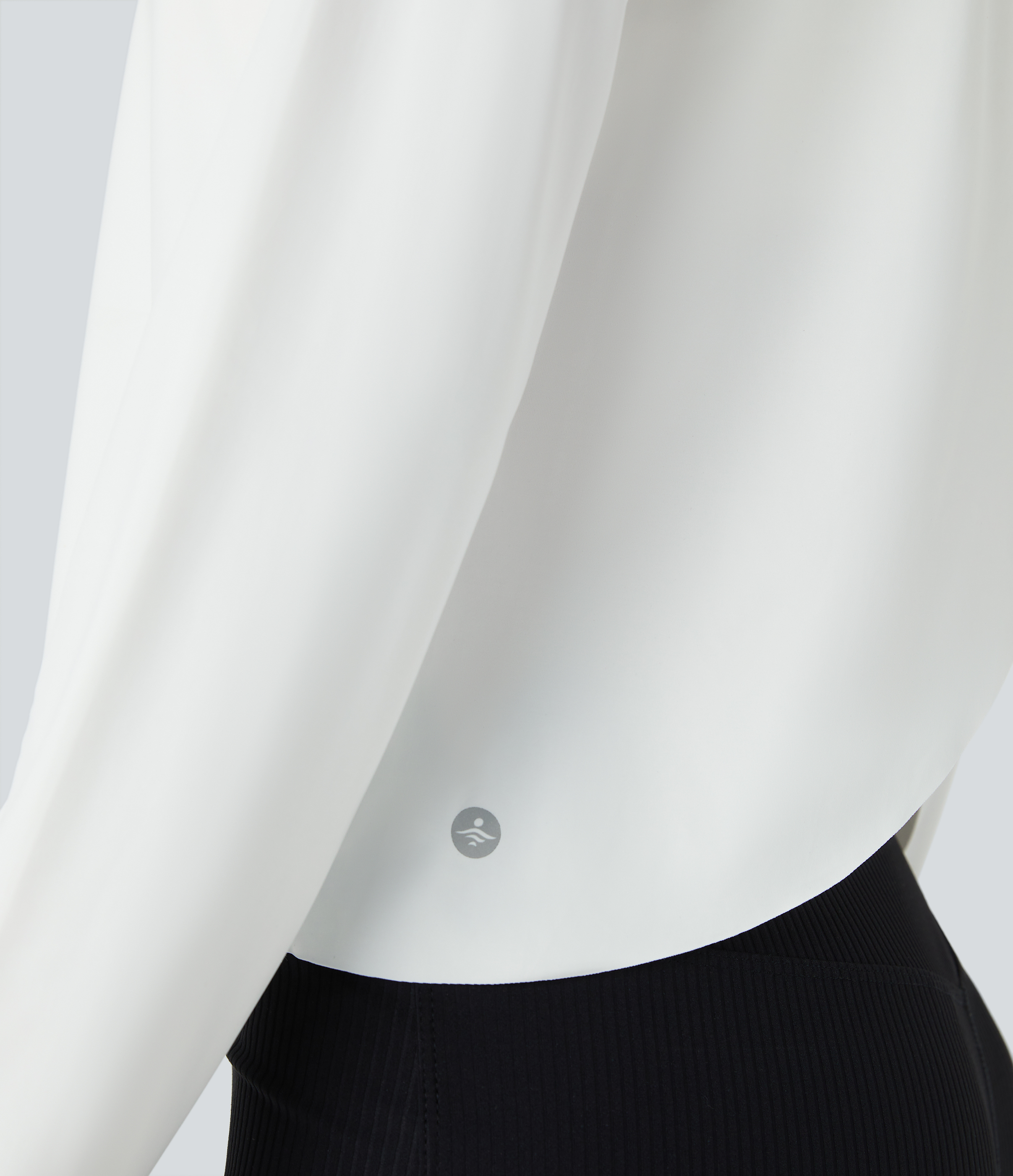 Halara Contrast Mesh Split Hem Long Sleeve Cool Touch Yoga Sports Top  - White - XL 