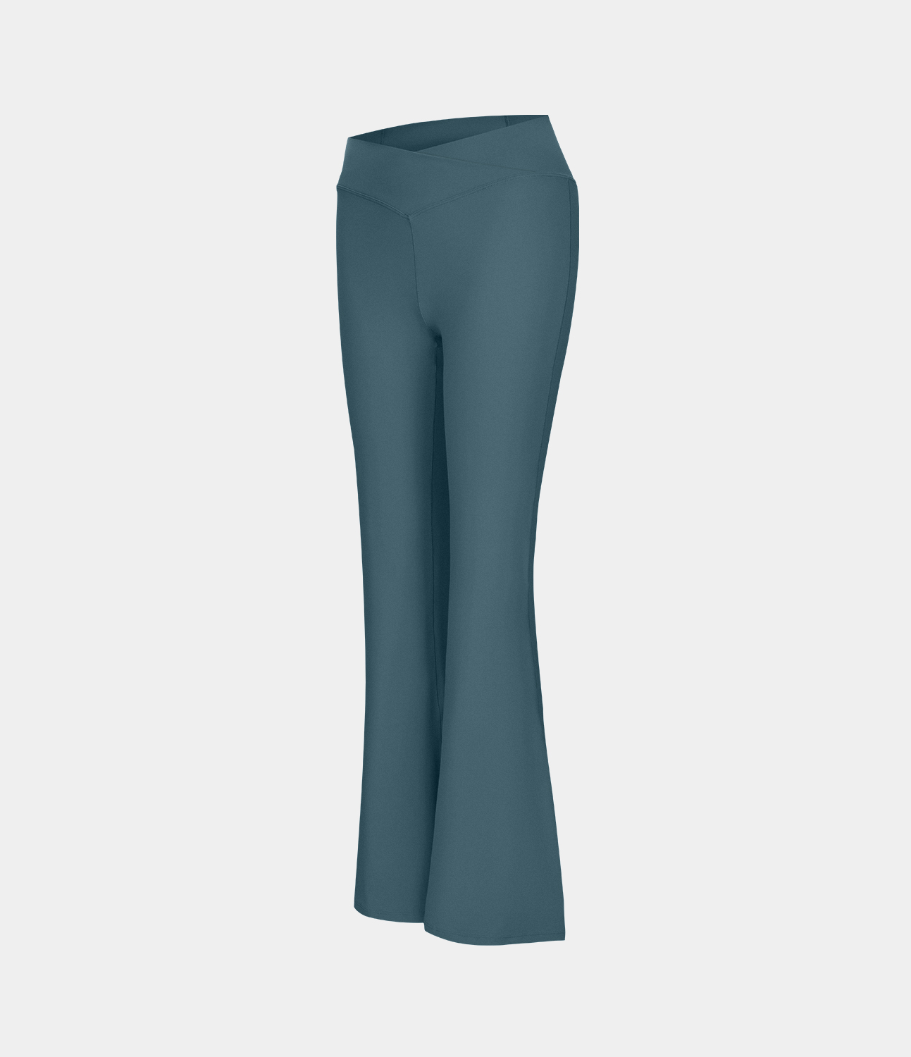 Halara Crossover High Waisted Back Pocket Super Flare Leggings  - Blue Ashes - L(petite) gym leggings leggings with pockets 