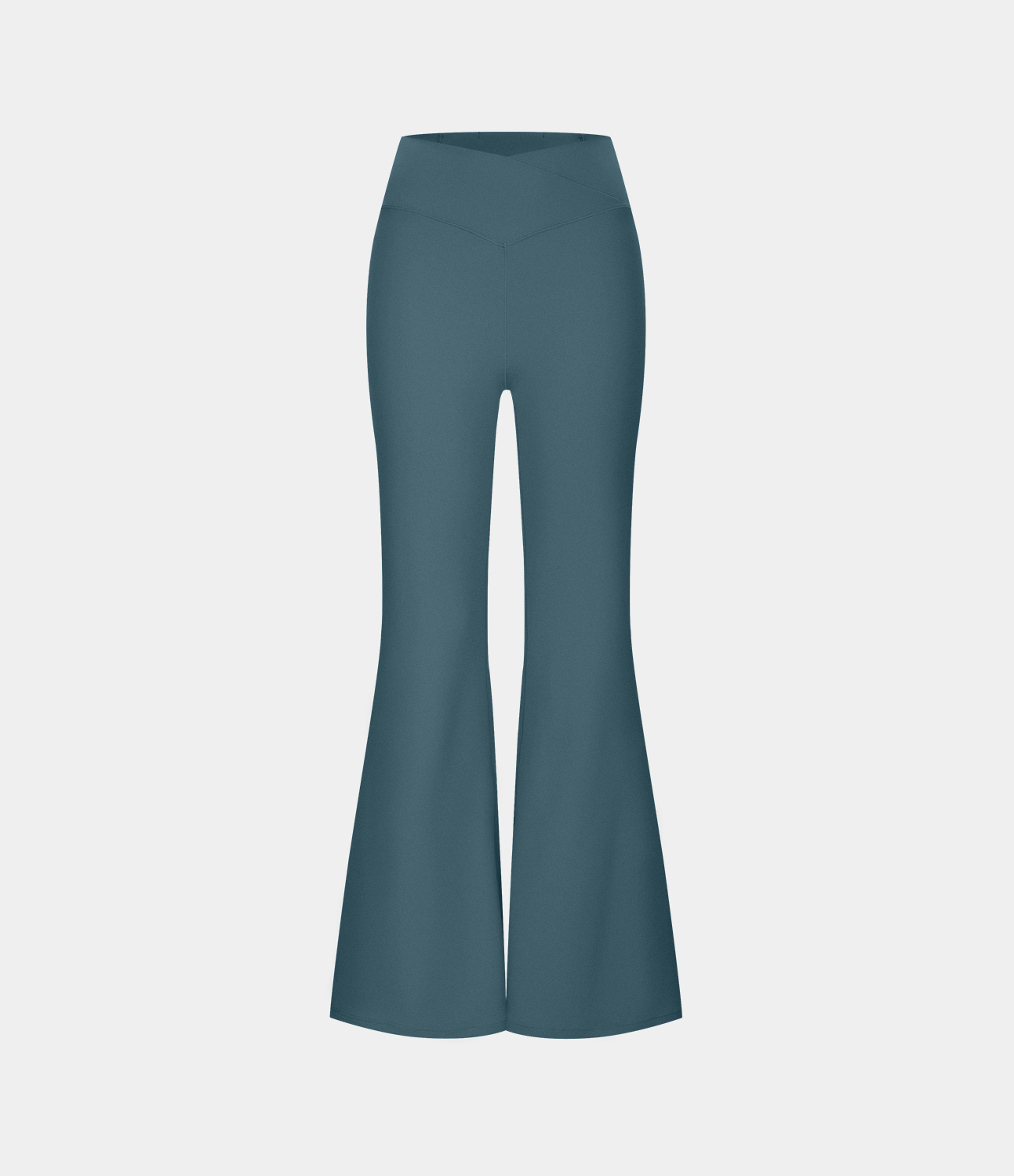 Halara Crossover High Waisted Back Pocket Super Flare Leggings  - Blue Ashes - L(petite) gym leggings leggings with pockets 