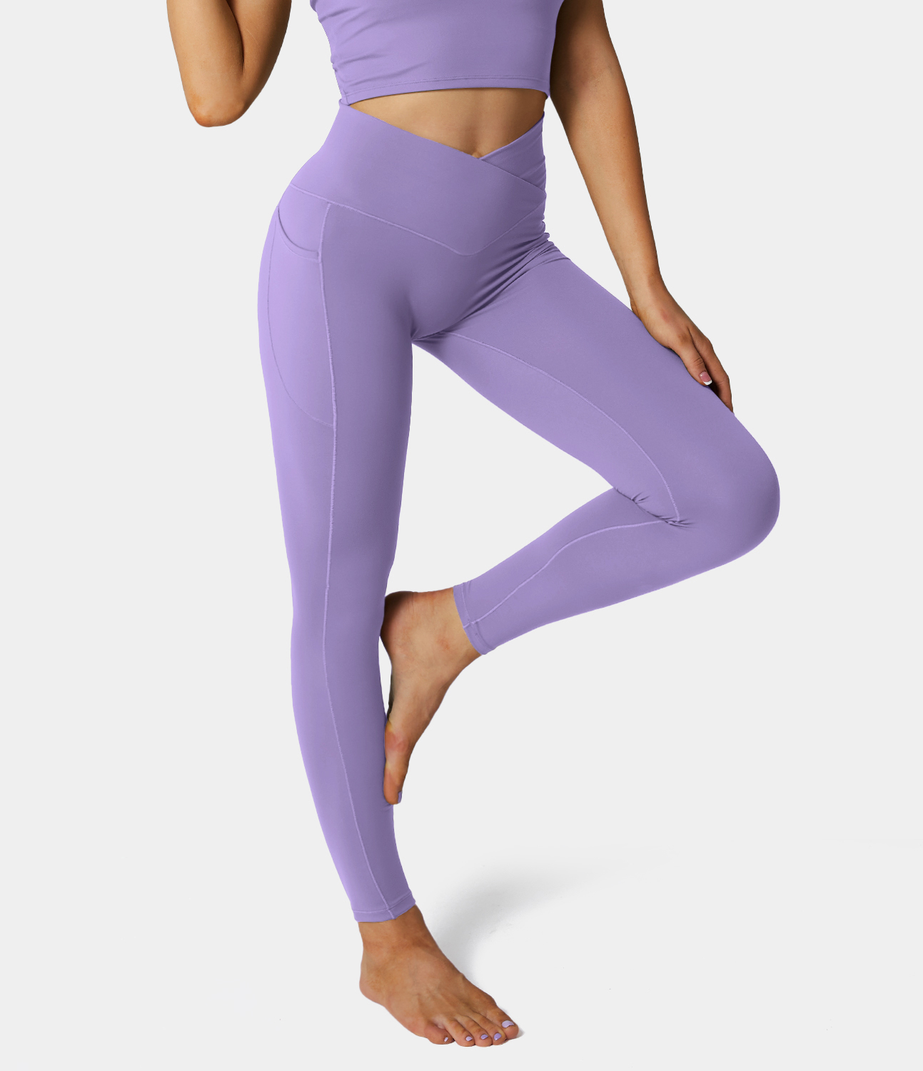 Women's Cloudful® Crossover Pocket Plain Leggings HALARA