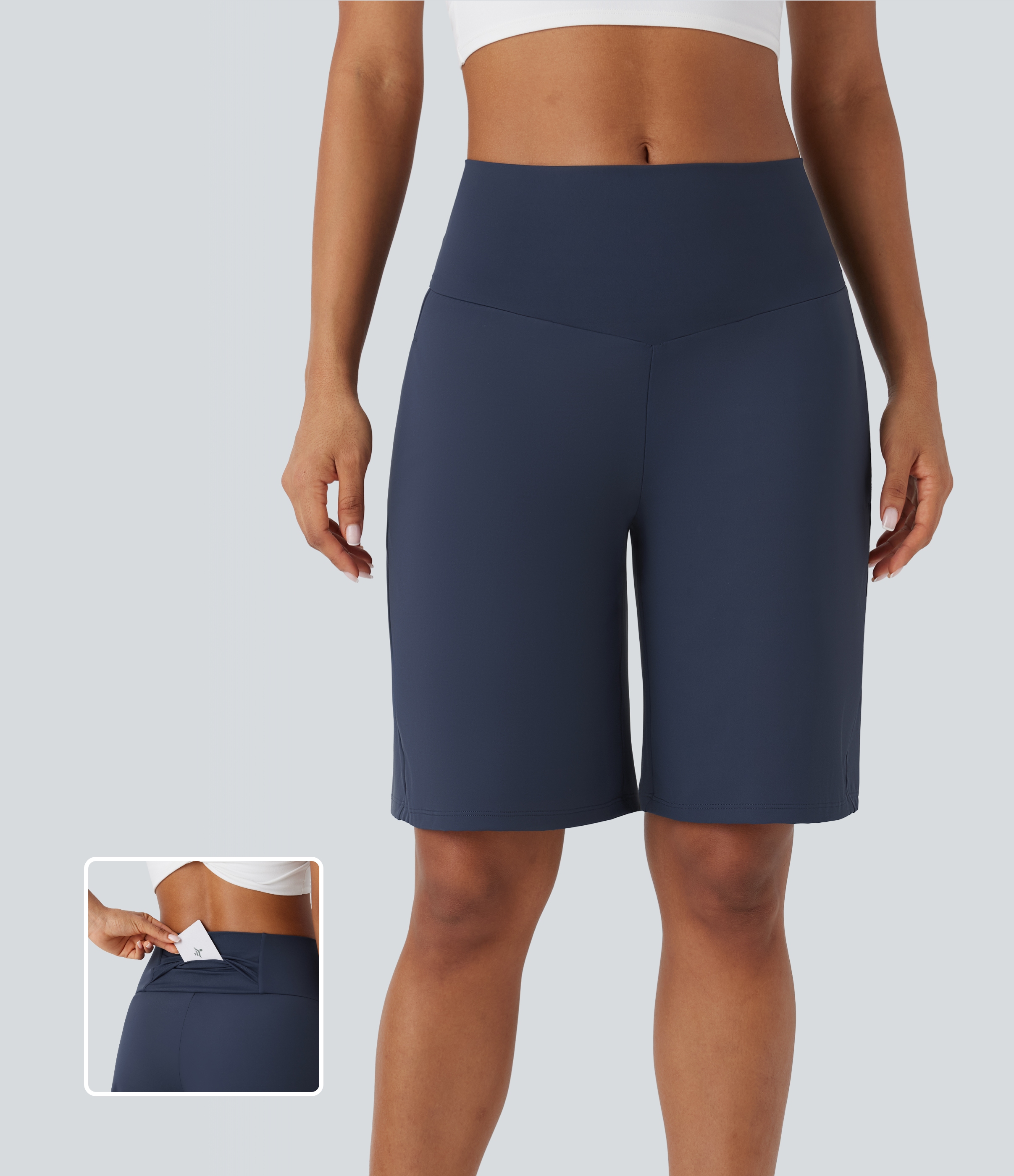 Softlyzero™ Airy High Waisted Multiple Pockets Cool Touch Yoga Bermuda Shorts