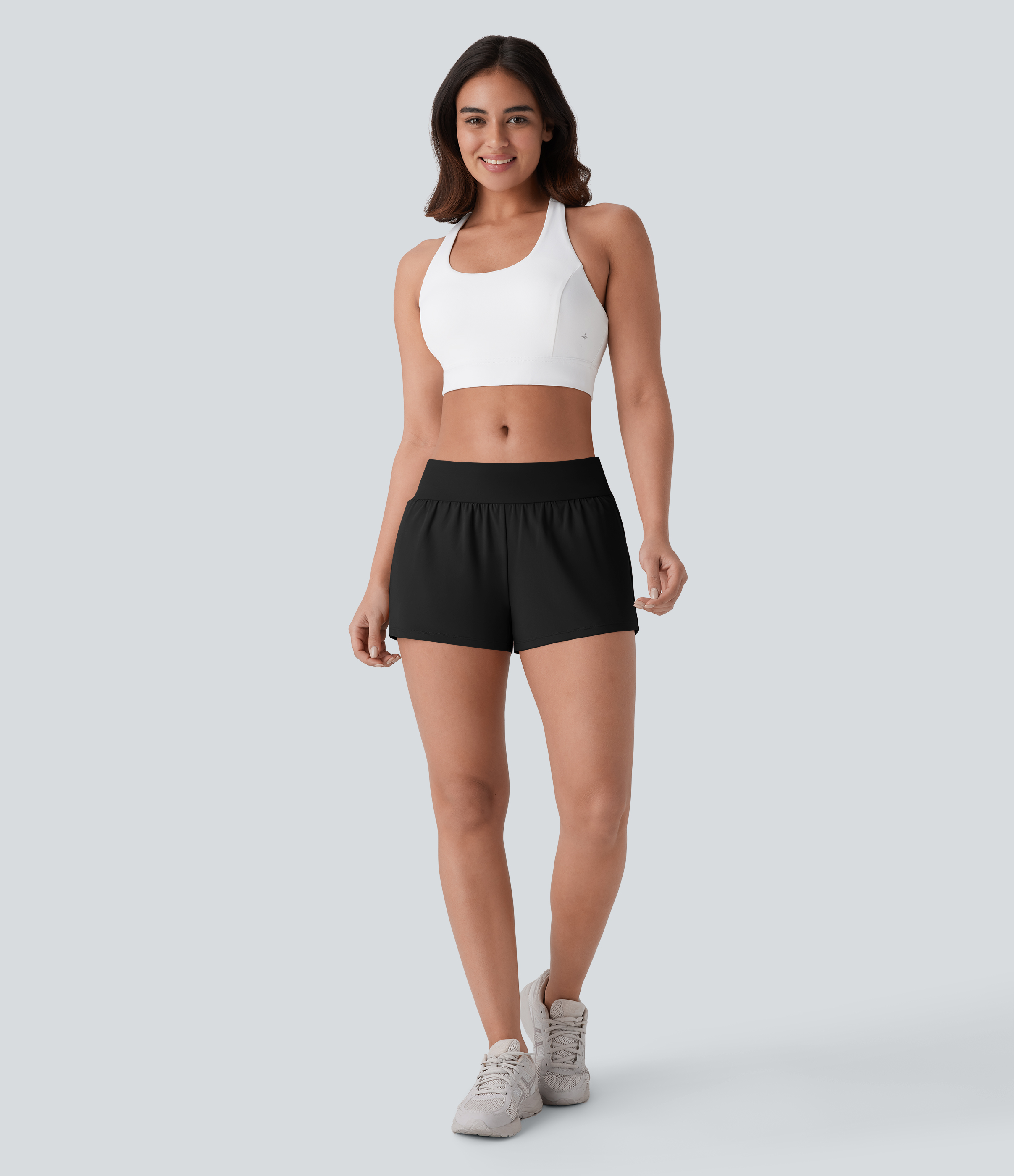 Halara Softlyzeroв„ў Airy Low Rise Inside Drawstring Back Pocket & Side Hidden Pocket 2-in-1 Cool Touch Yoga Shorts Gym Short - Black - XS 
