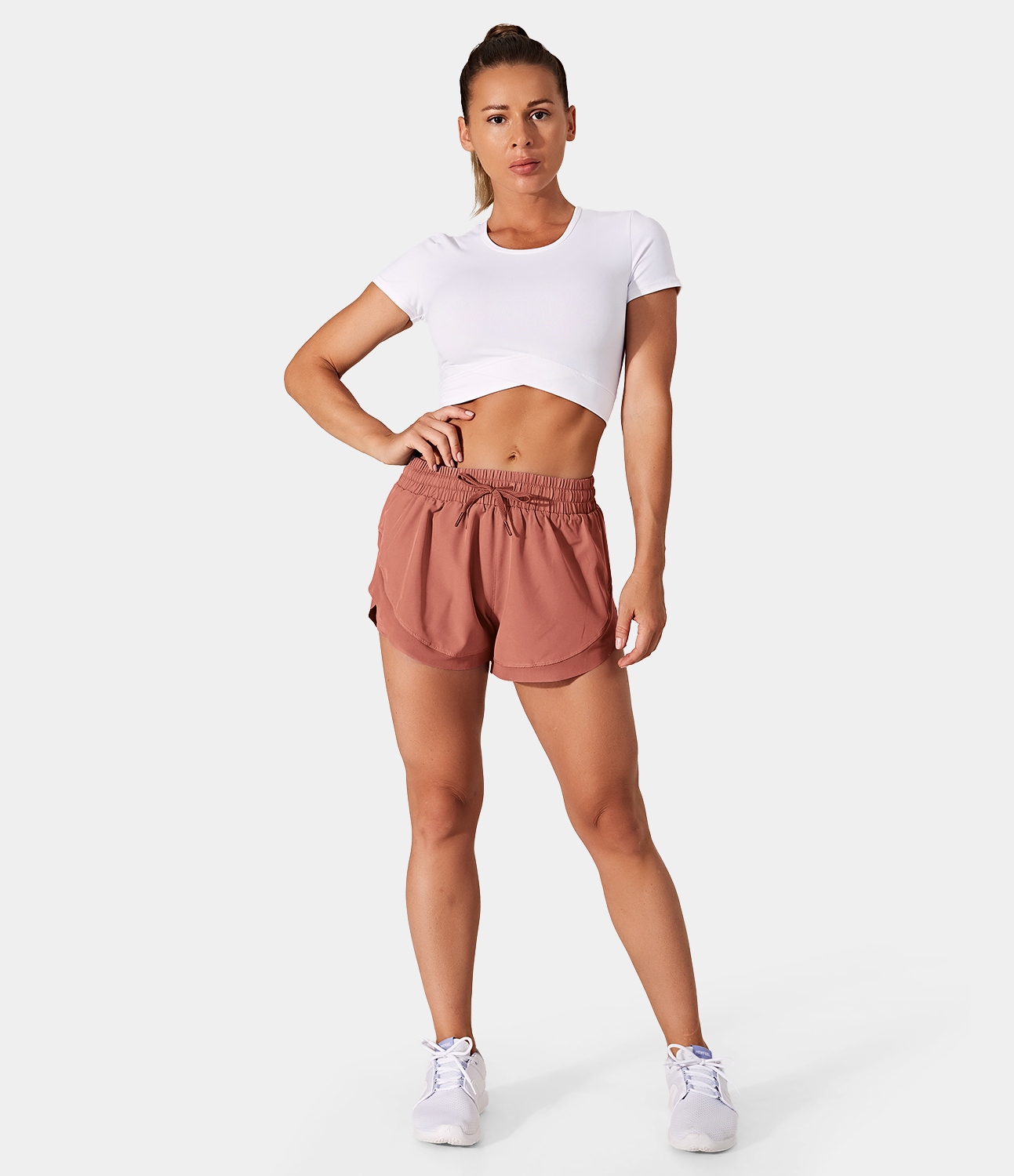 Women s Drawstring Contrast Mesh 2 in 1 Shorts HALARA mens-mesh-shorts