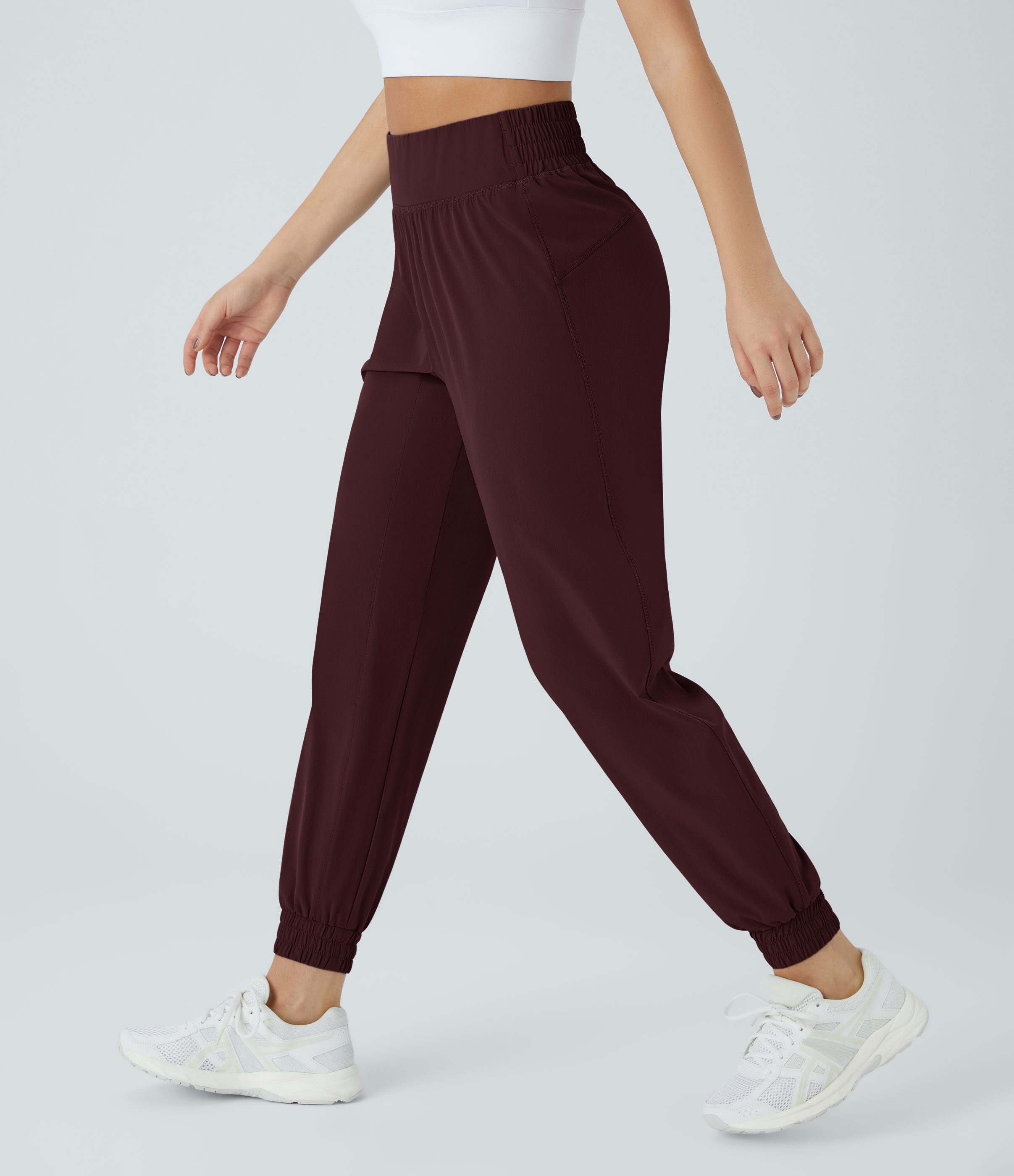Halara High Waisted Elastic Waistband Hiking Joggers  - Decadent Chocolate - M(regular) 