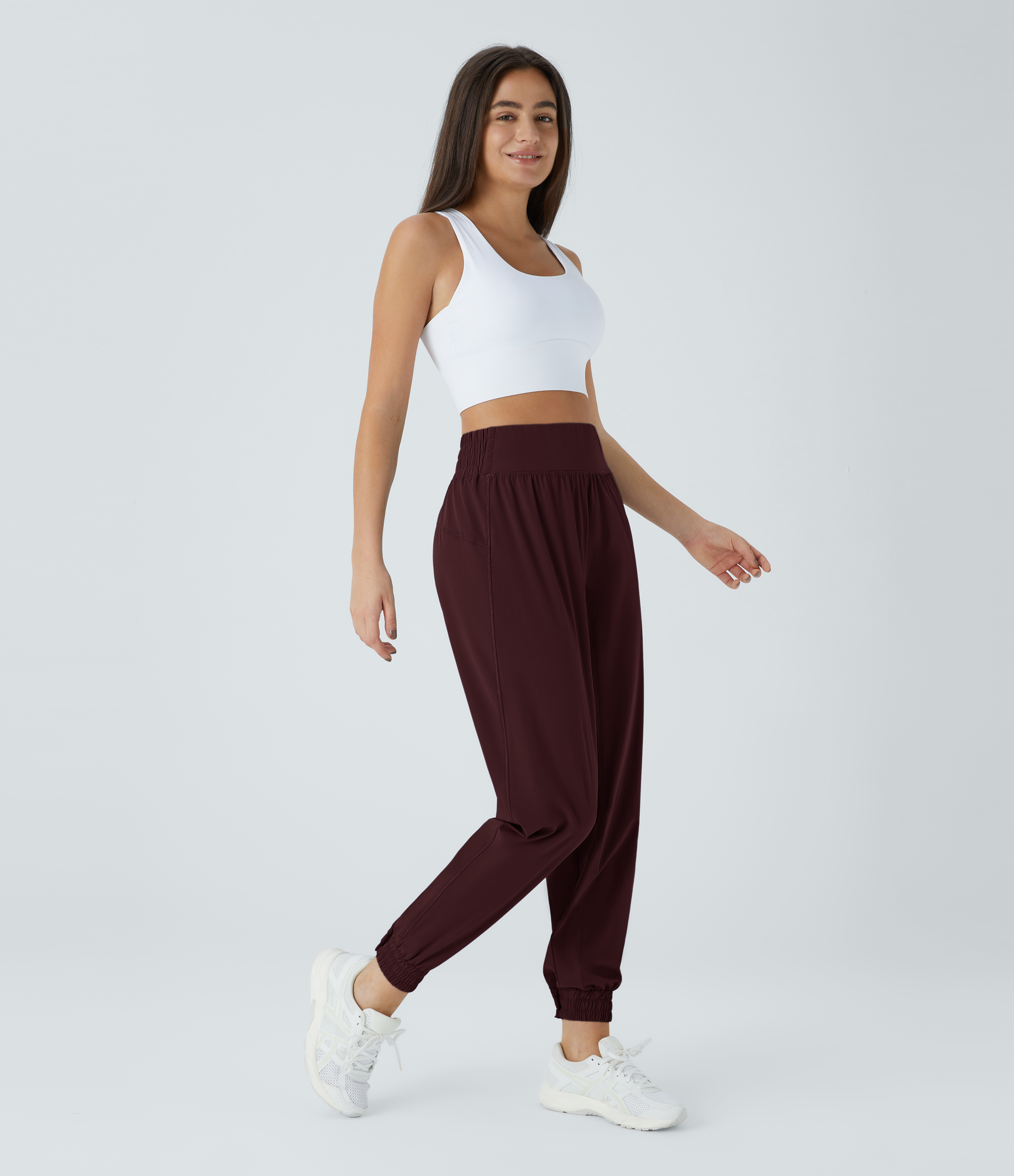 Halara High Waisted Elastic Waistband Hiking Joggers  - Decadent Chocolate - M(regular) 