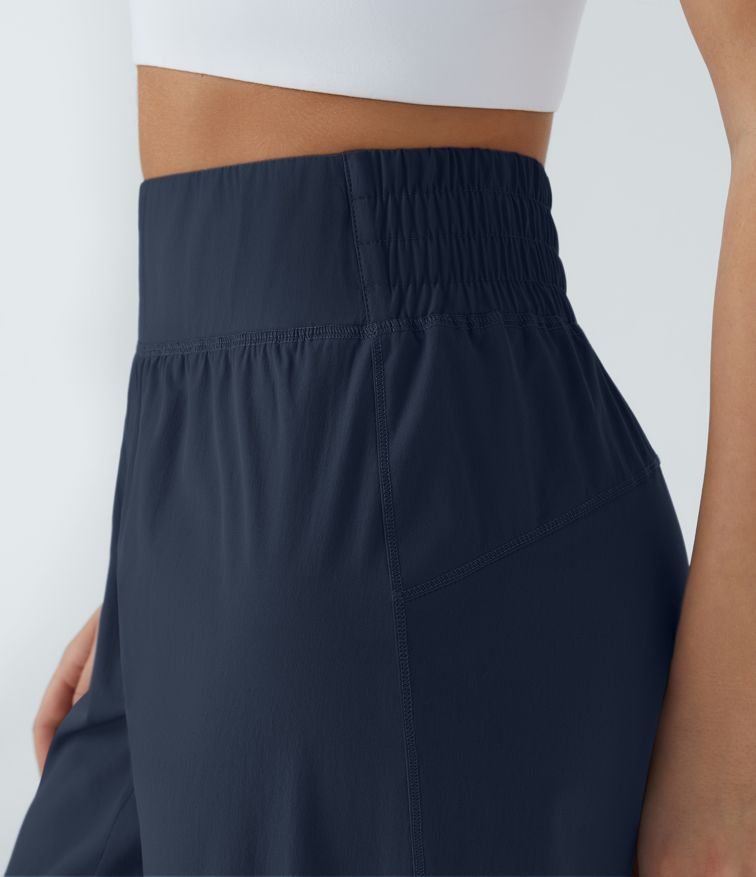 Halara High Waisted Elastic Waistband Casual Joggers  - Dark Sapphire - M(petite) 