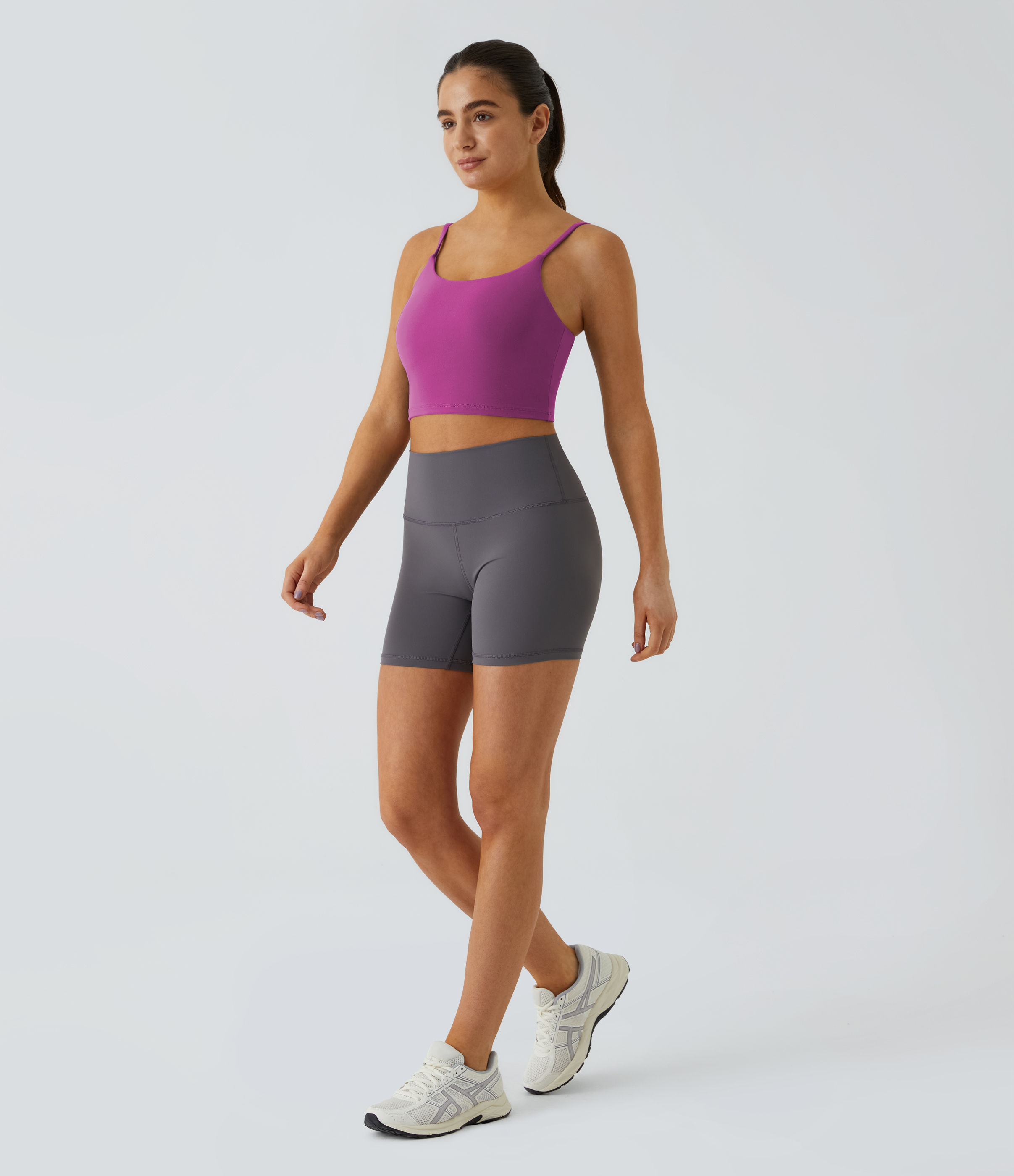 Halara Basic Padded Workout Cropped Tank Top Tank Top - Wineberry - M golf tops halter top tunic tops sleeveless tops backless top 