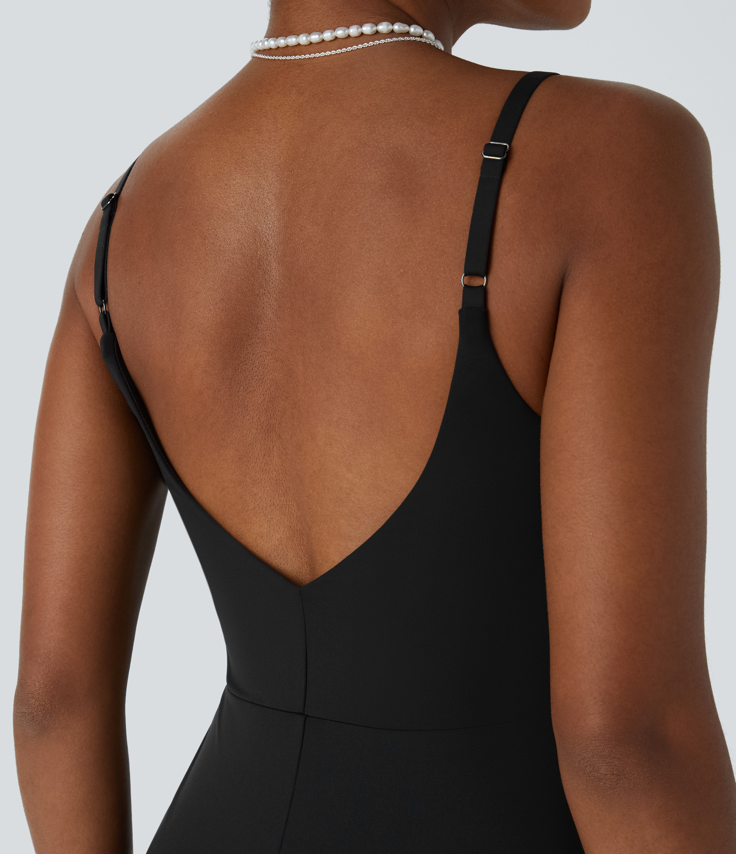Halara Softlyzeroв„ў Airy Backless Adjustable Strap Maxi Mermaid Slip Cool Touch Bridesmaid & Wedding Guest Dress-UPF50+ Casual Dress - Black - M 