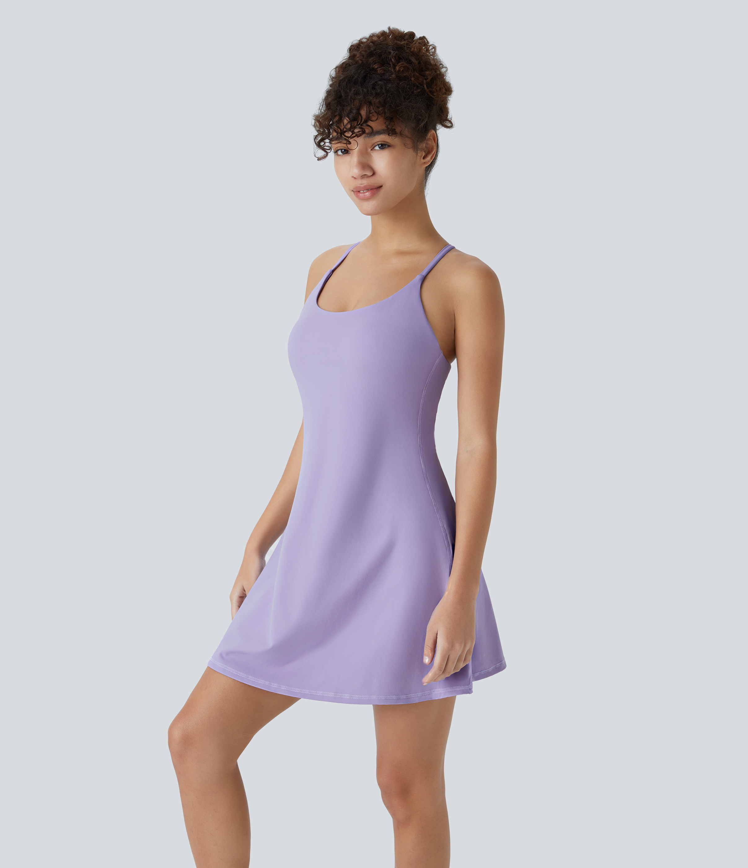 Halara Softlyzeroв„ў Plush Backless Active Dress Workout Dress - Lavender - L 