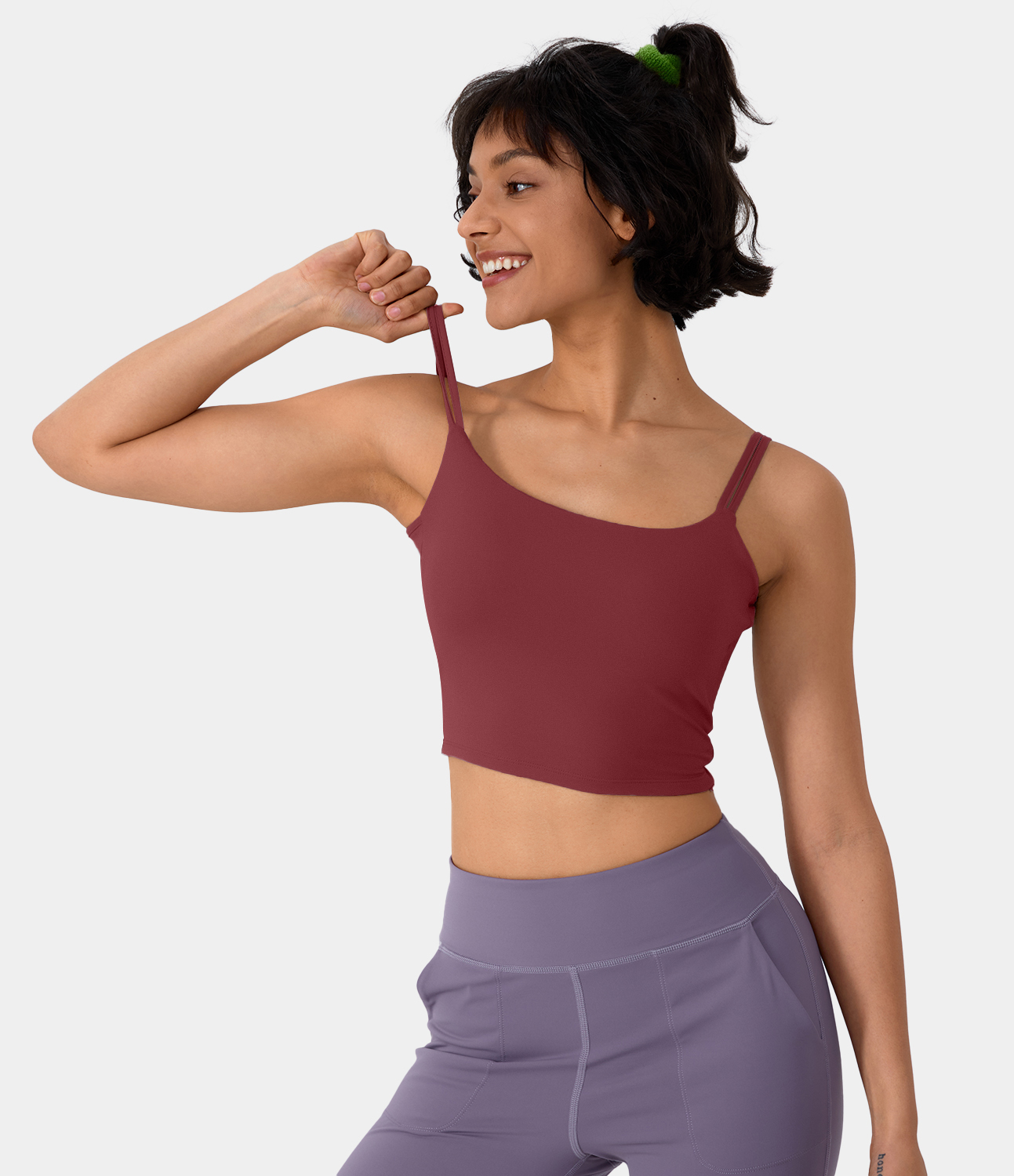 

Halara Double Straps Backless Twisted Cropped Yoga Tank Top Tank Top - Marsala -  golf tops halter top tunic tops sleeveless tops