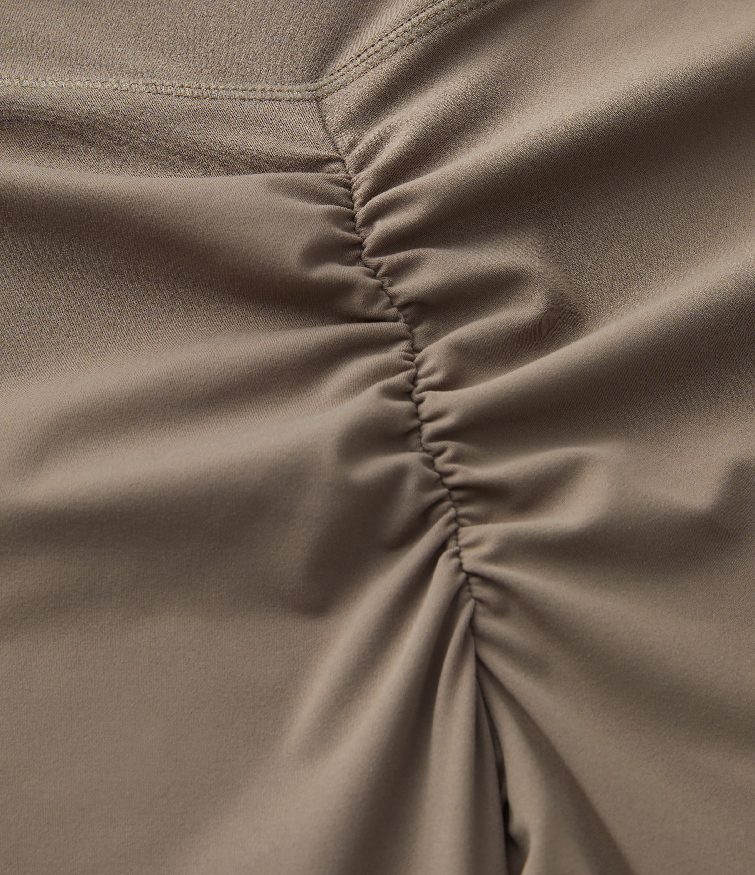 Halara SoCinched High Waisted Tummy Control Side Pocket Crossover Ruched Shaping Yoga UltraSculpt Slight Flare Leggings  - Dawn Brown - M(regular) 