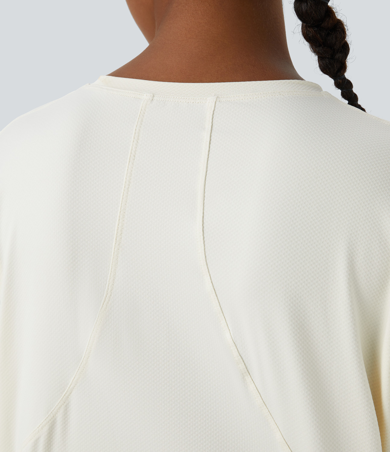 Halara Dropped Shoulder Long Sleeve Cropped Sports Top  - Snow White - S 