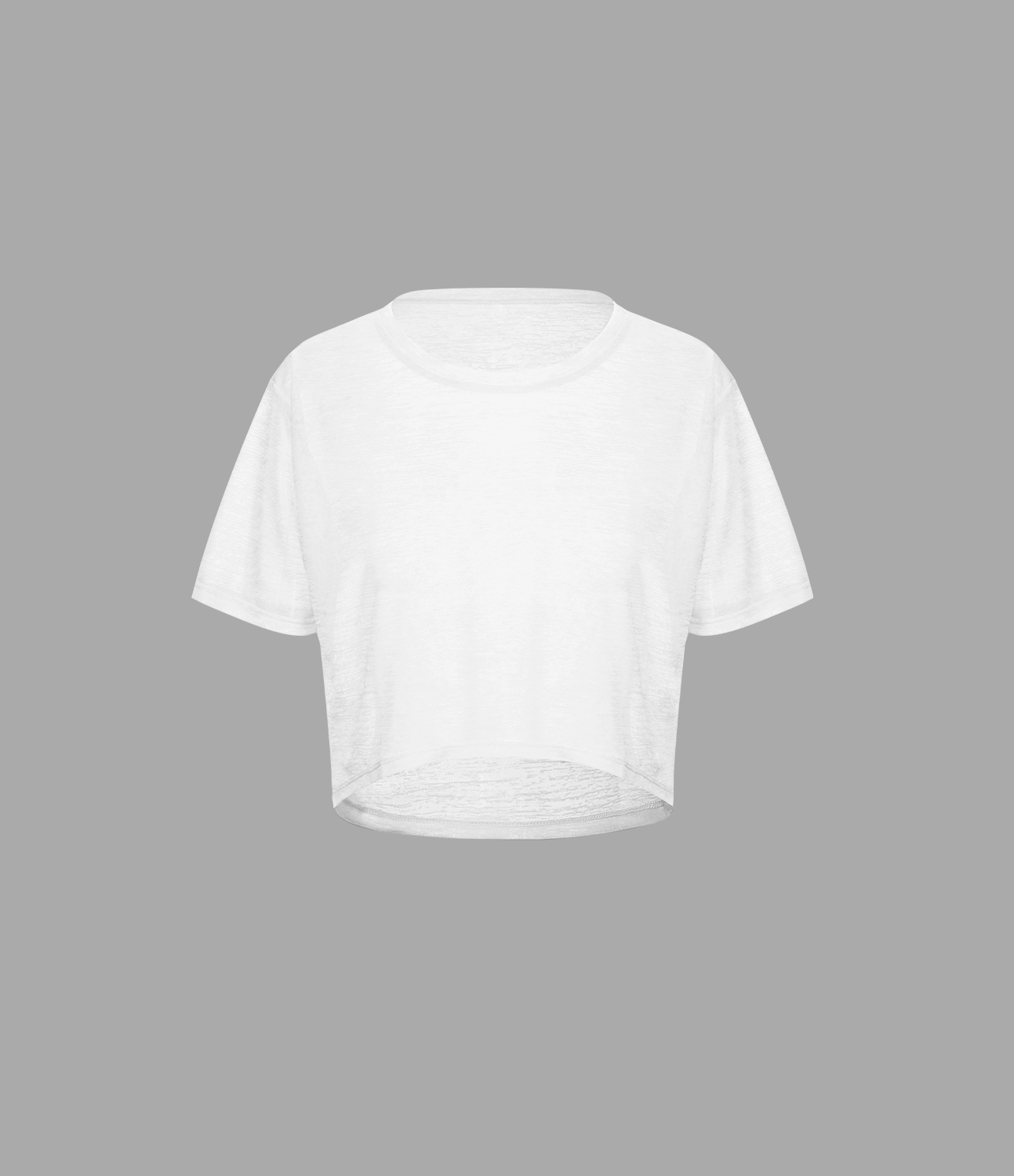 Halara Short Sleeve Cropped Sheer Casual Top Tank Top - White - M golf tops halter top tunic tops sleeveless tops backless top 
