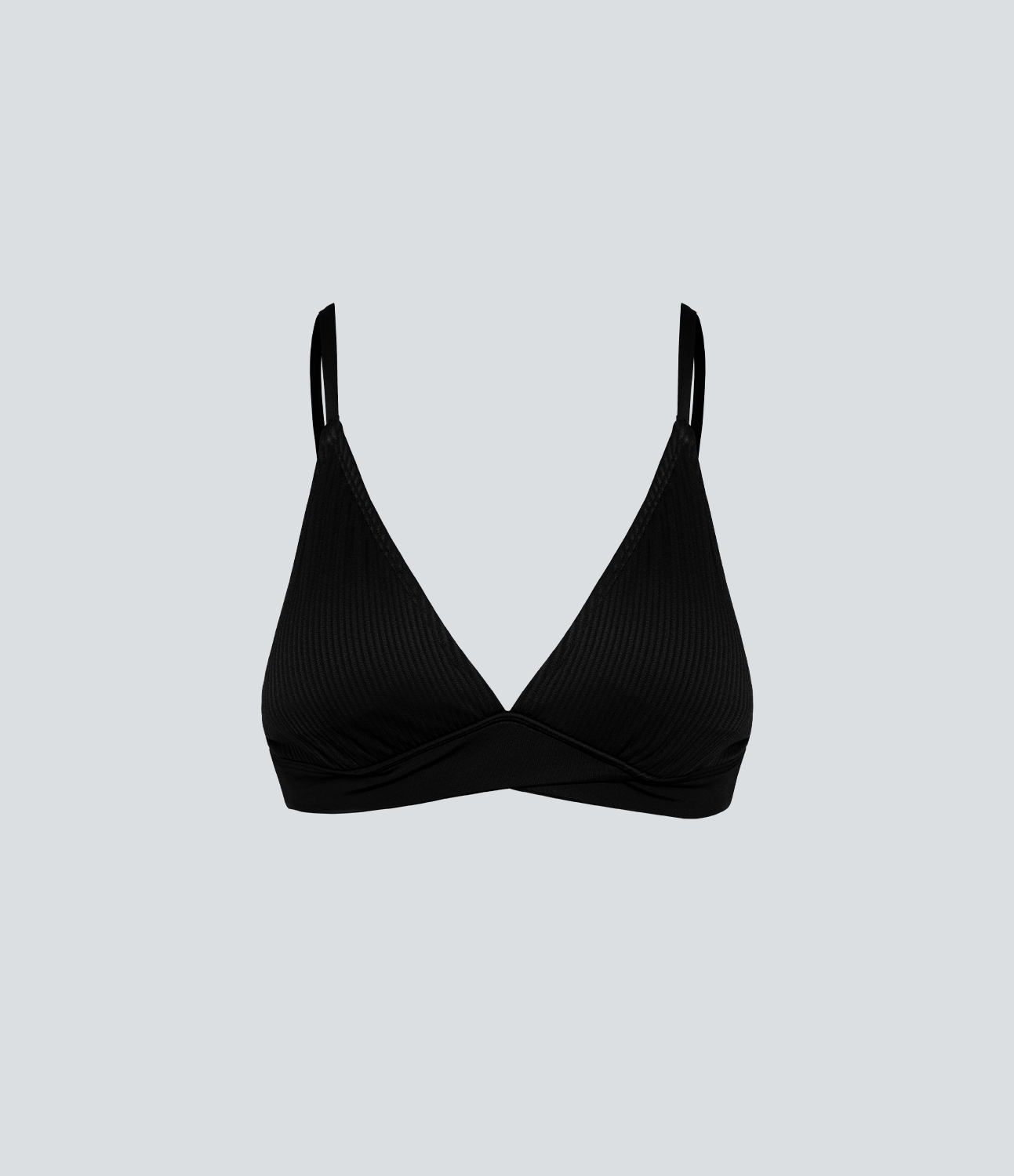 Halara Contrast Adjustable Strap Crossover Hem Bikini Top swimsuit  - Stretch Limo - S 