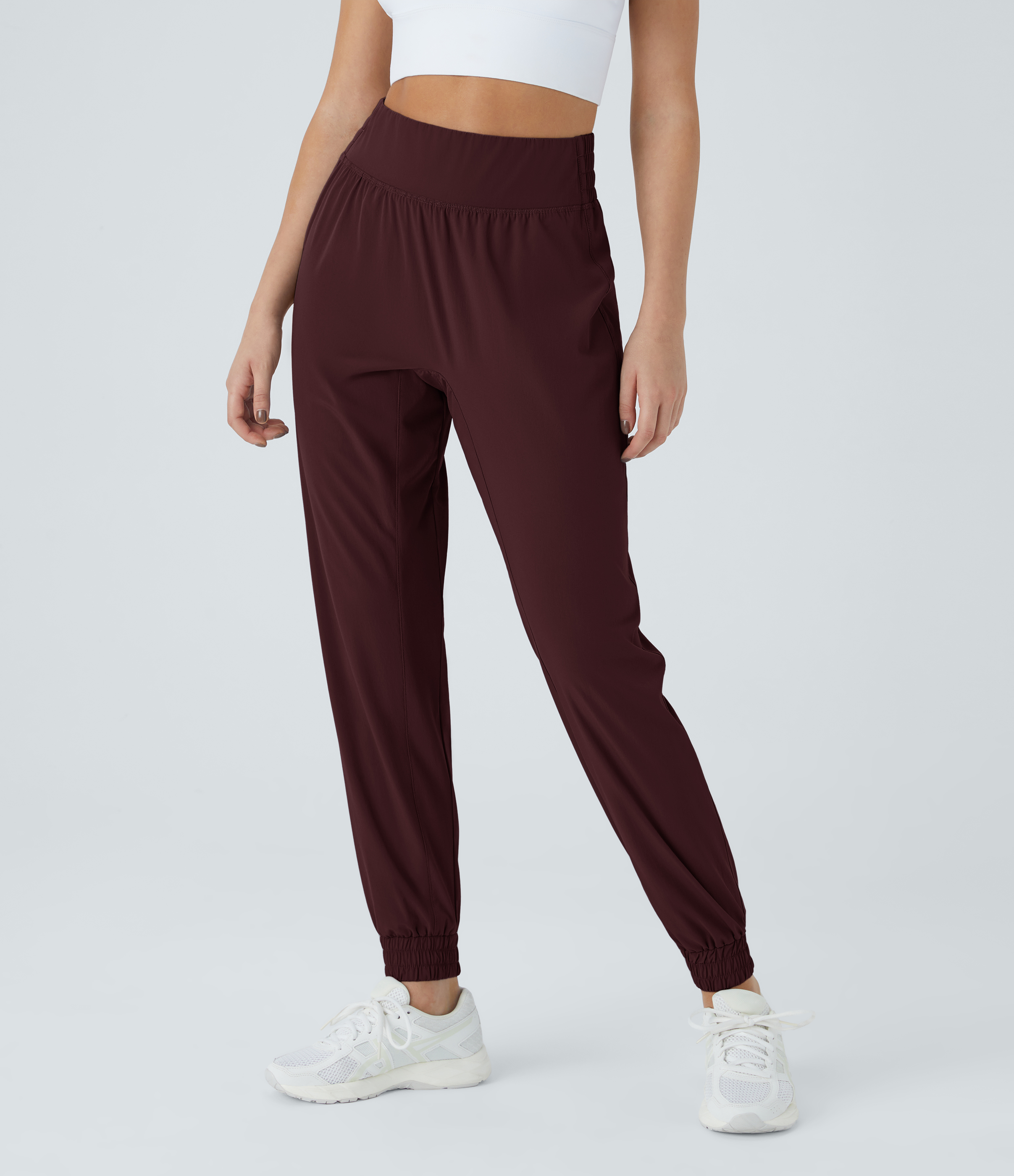 Halara High Waisted Elastic Waistband Hiking Joggers  - Decadent Chocolate - M(regular) 