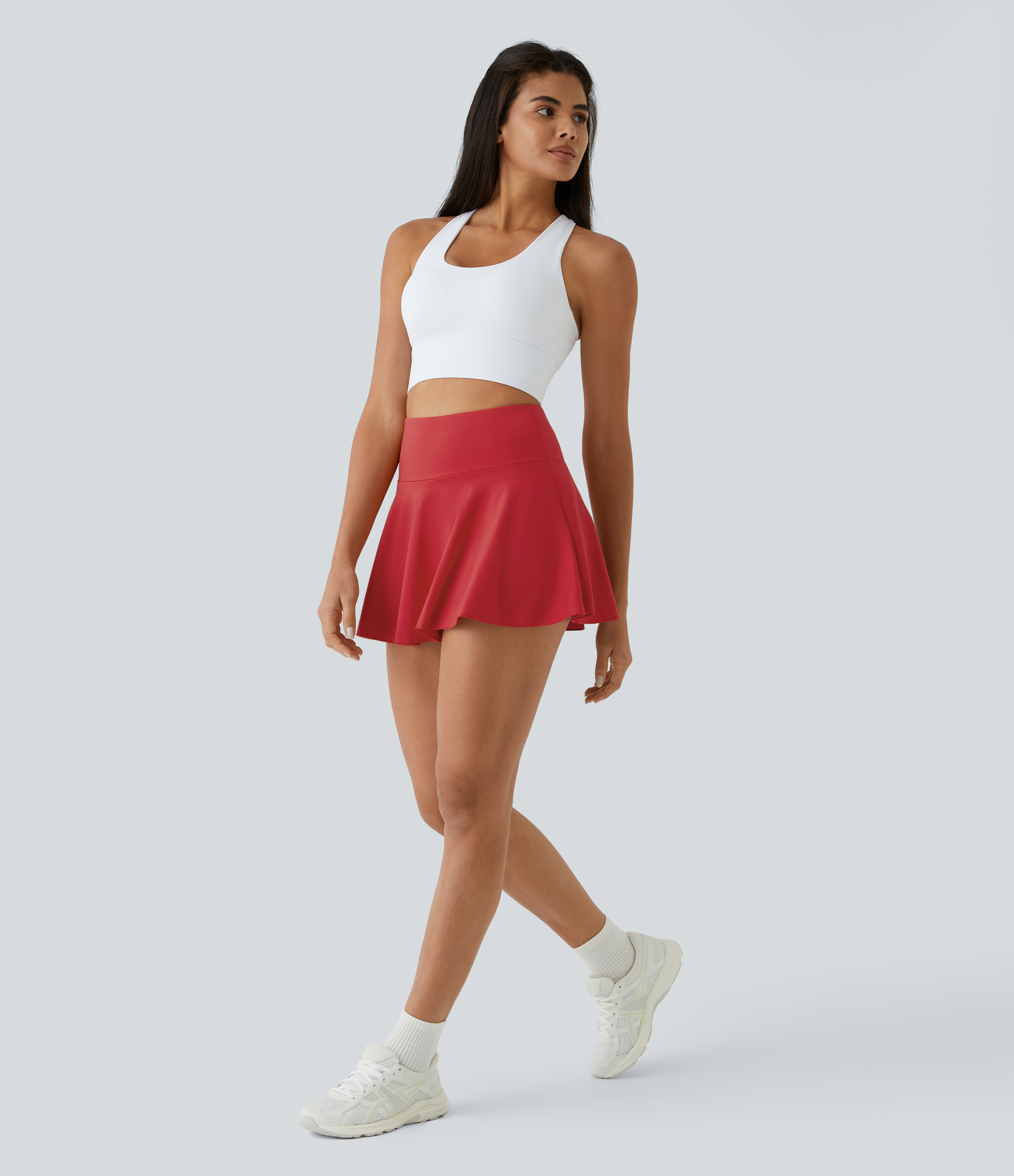 Halara Everyday Cloudfulв„ў Air Fabric 2-in-1 Cool Touch Tennis Skirt-Marvelous  - Mars Red - XS midi skirt a line skirt golfing skirt 
