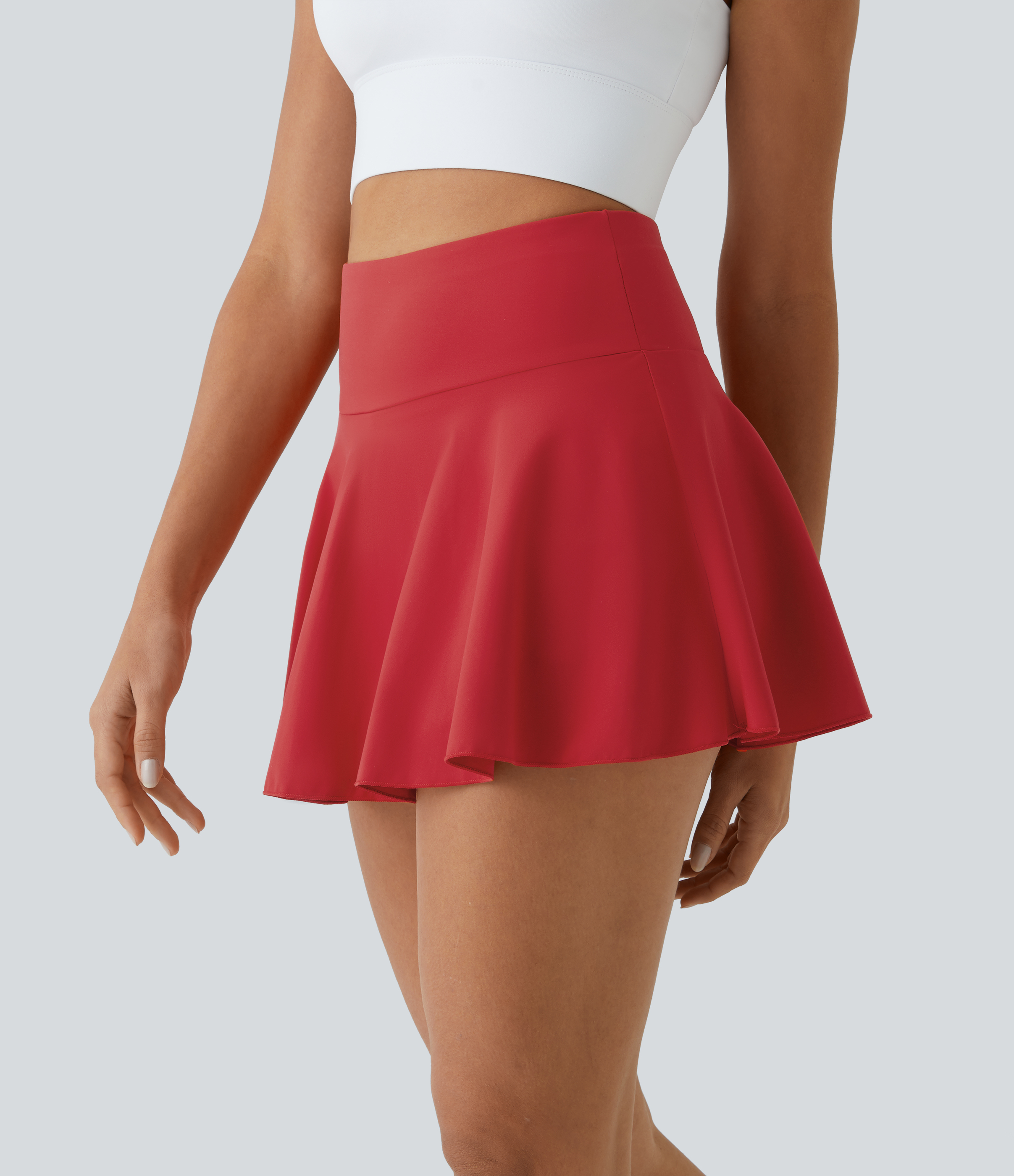Halara Everyday Cloudfulв„ў Air Fabric 2-in-1 Cool Touch Tennis Skirt-Marvelous  - Mars Red - XS midi skirt a line skirt golfing skirt 