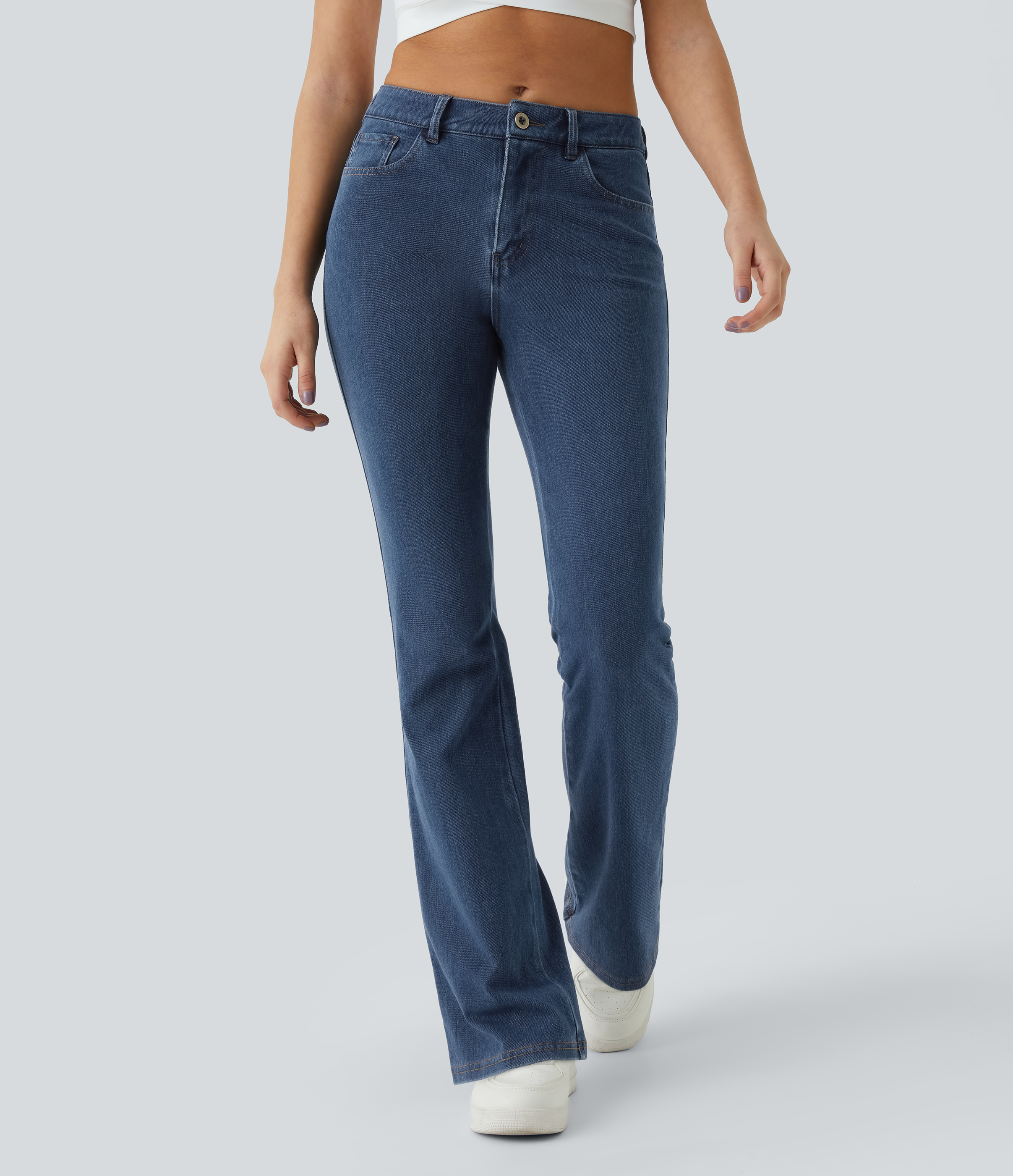 Halara Flex™ Mid Rise Pockets Casual Bootcut Jeans