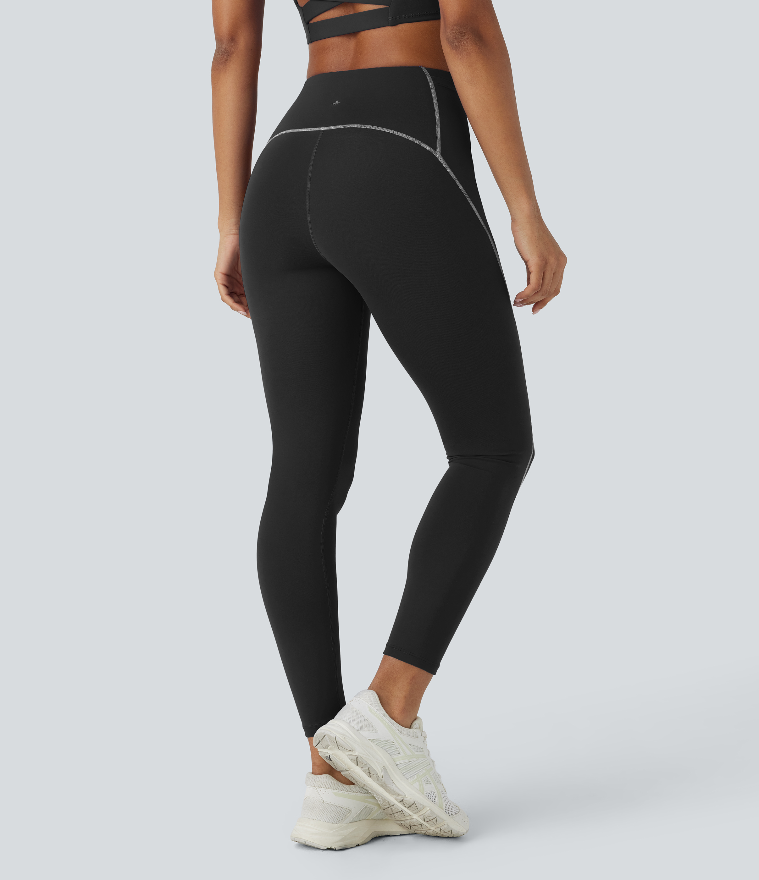 Halara SpeedWaveв„ў High Waisted Multiple Pockets Reflective Top-stitching Quick Dry Hiking 7/8 Leggings  - Black - L(7/8) gym leggings 