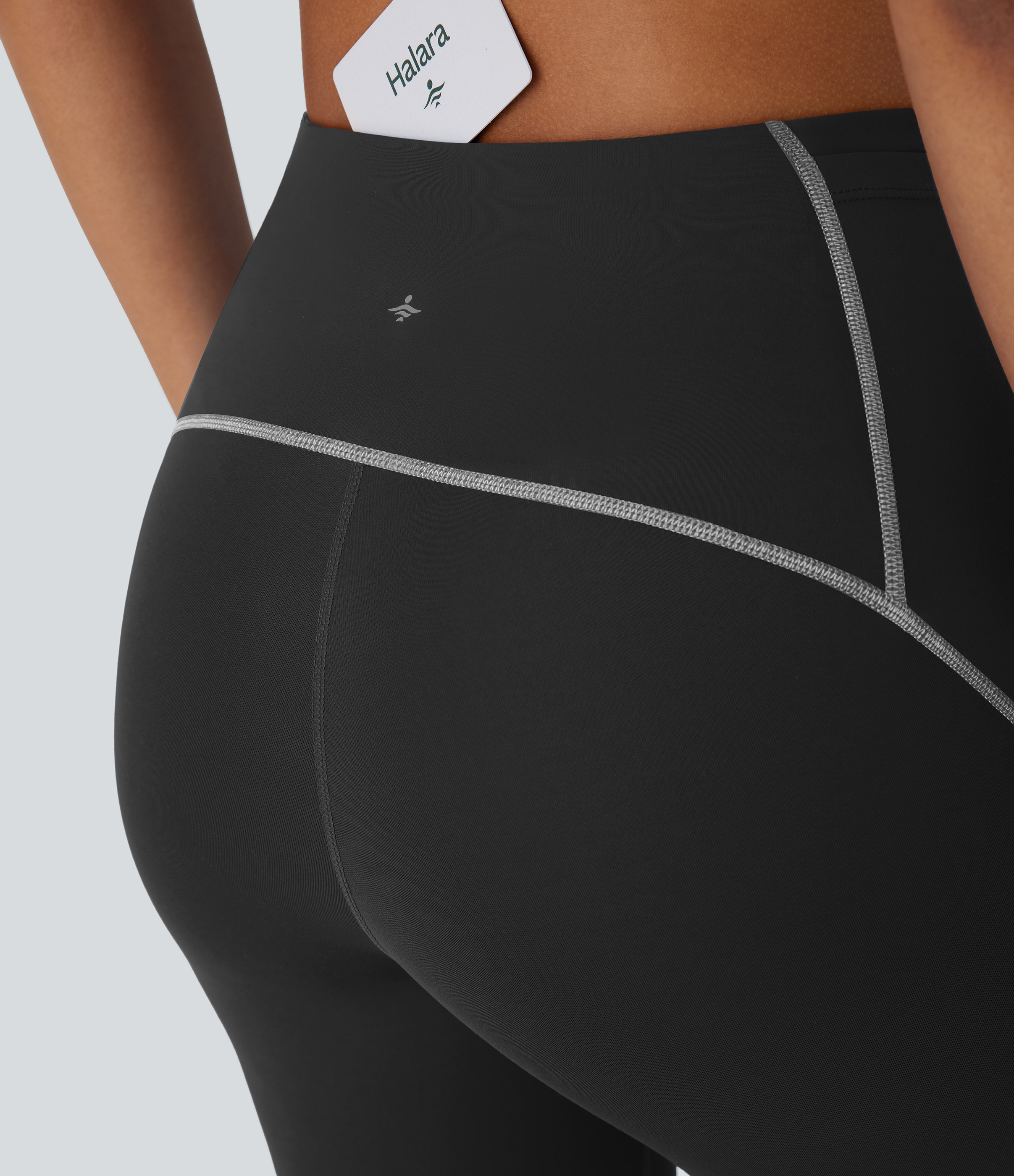 Halara SpeedWaveв„ў High Waisted Multiple Pockets Reflective Top-stitching Quick Dry Hiking 7/8 Leggings  - Black - L(7/8) gym leggings 
