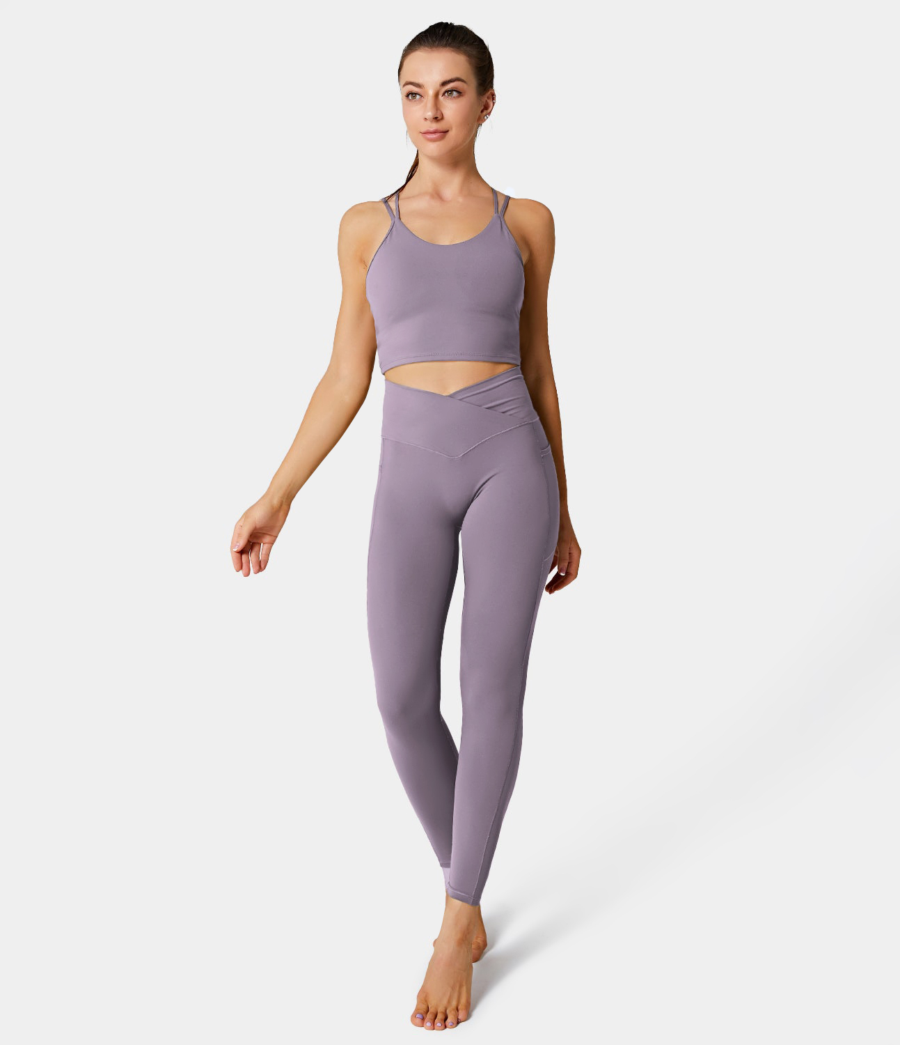 Women's Everyday Cloudful® Crossover Pocket Plain Leggings HALARA