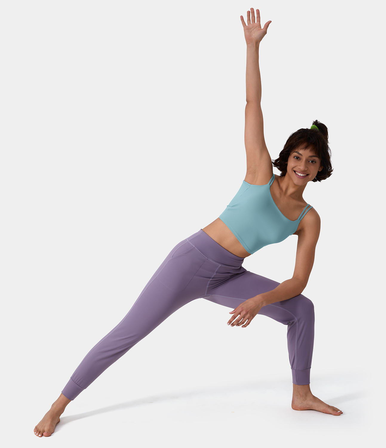 

Halara Double Straps Backless Twisted Cropped Yoga Tank Top Tank Top - Porcelain Blue -  golf tops halter top tunic tops sleeveless tops