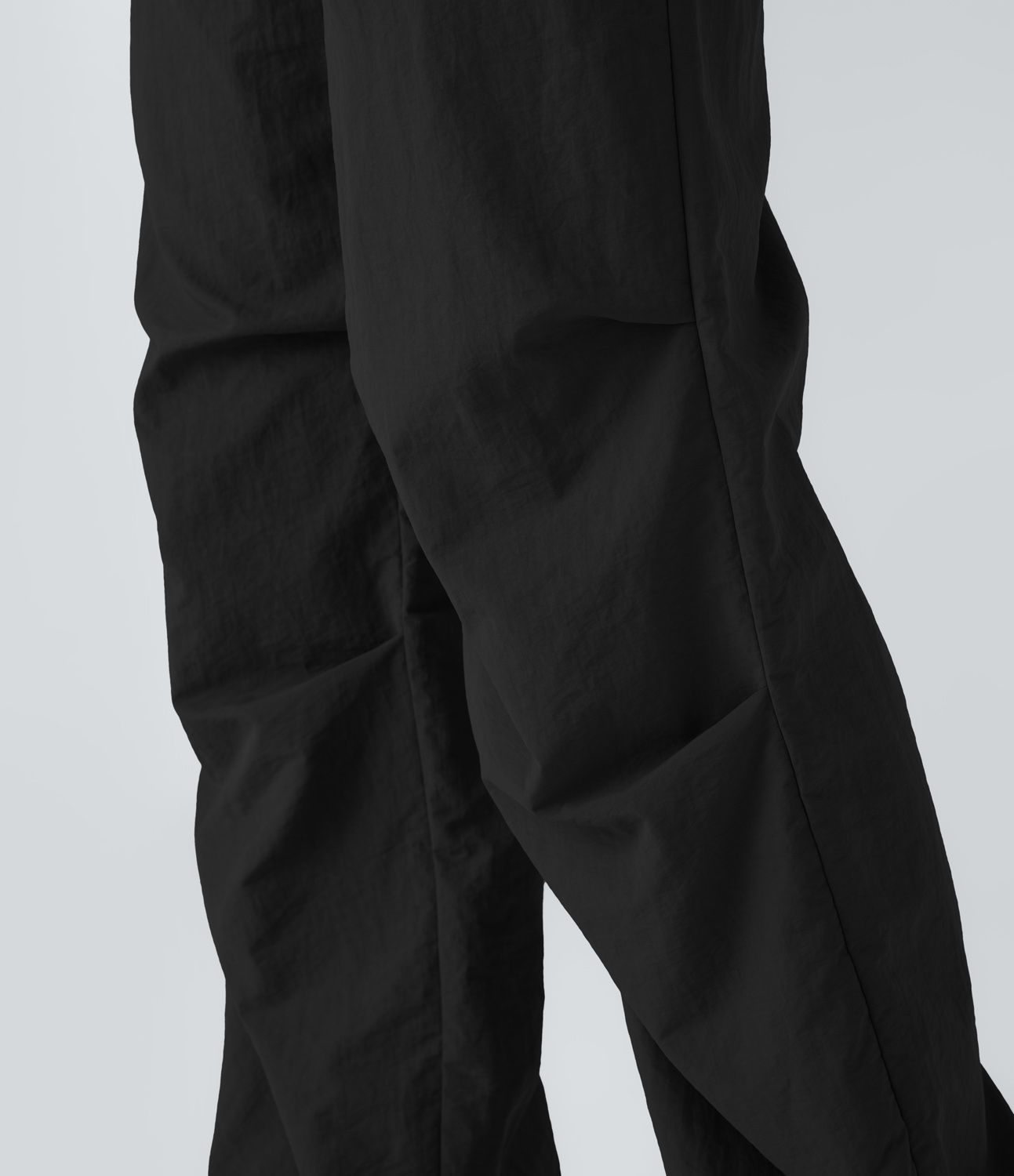 Halara High Waisted Adjustable Drawcord Side Pocket Casual Parachute Cargo Pants  - Black - L(regular) sweatpants jogger pants 
