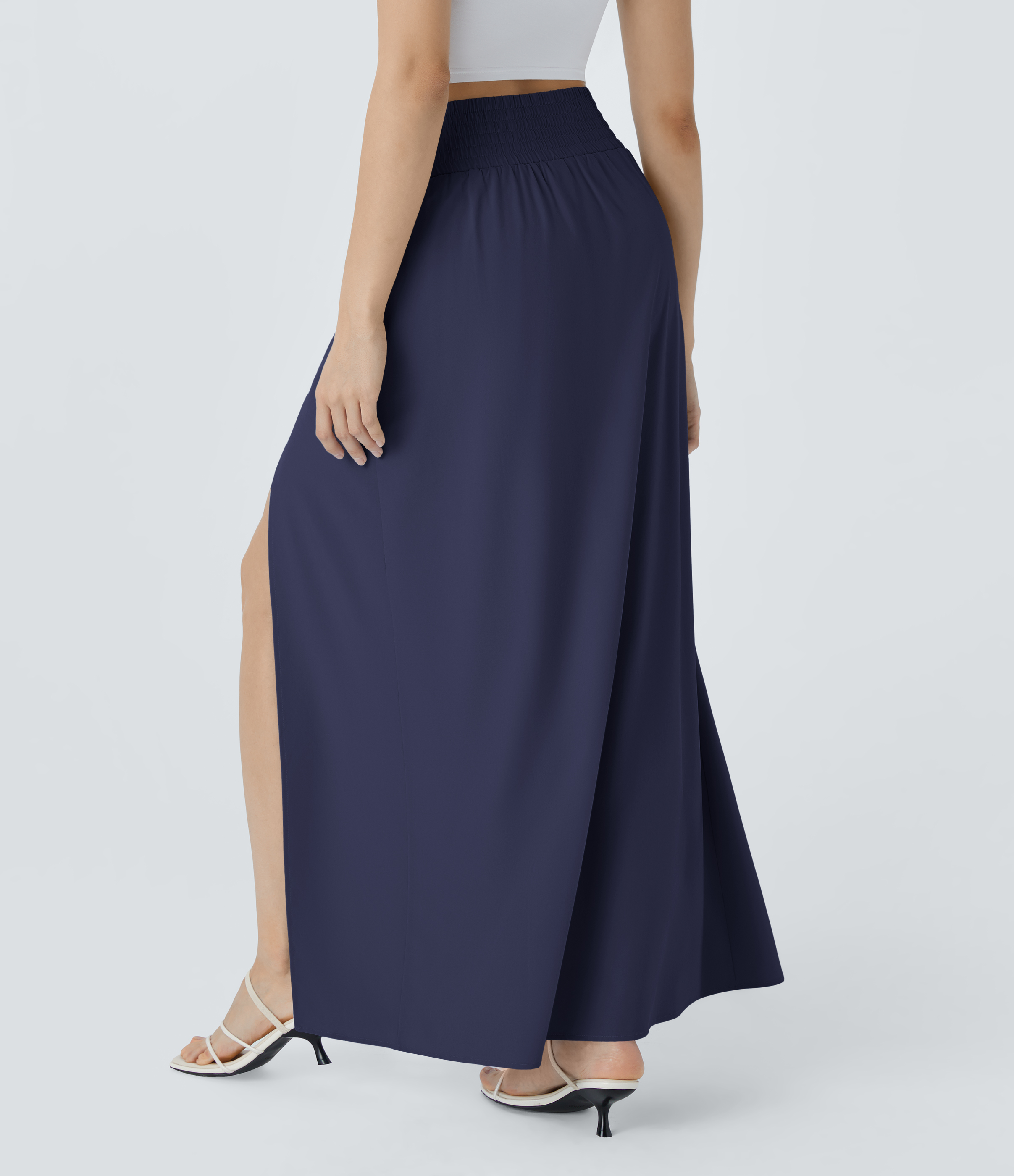 Halara Breezefulв„ў High Waisted Split 2-in-1 Side Pocket Flowy Maxi Quick Dry Casual Skirt  - Patriot Blue - XS(regular) 