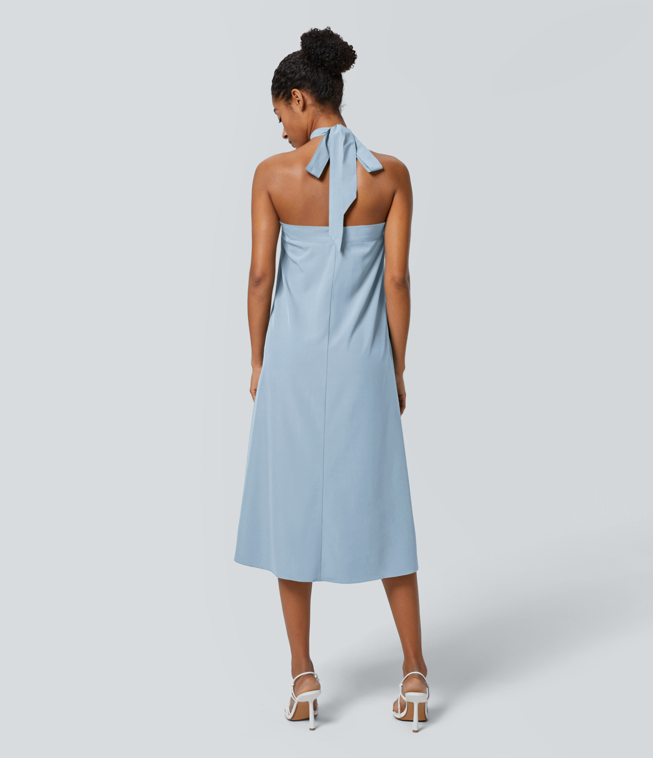 Halara Breezefulв„ў High Waisted Twisted Wrapped Tie Back Quick Dry Resort Skirt  - Ballad Blue - L(regular) 