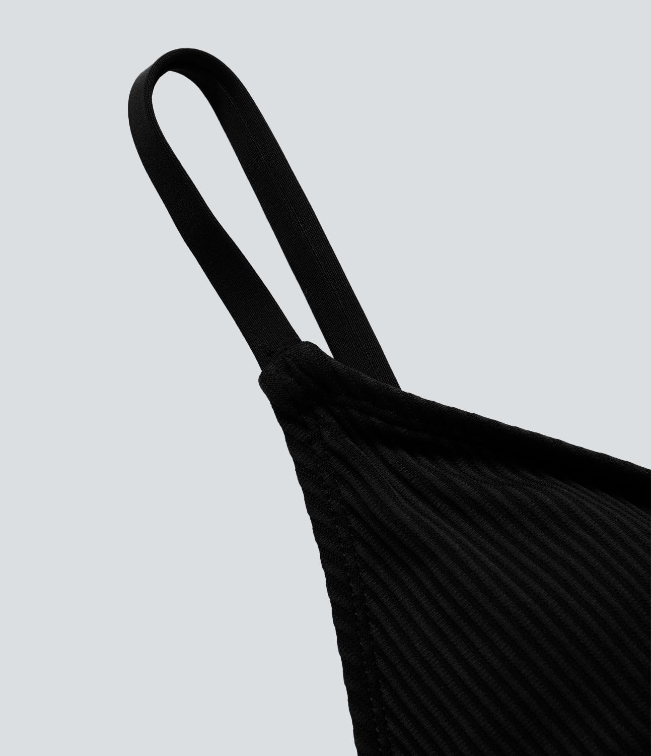 Halara Contrast Adjustable Strap Crossover Hem Bikini Top swimsuit  - Stretch Limo - S 