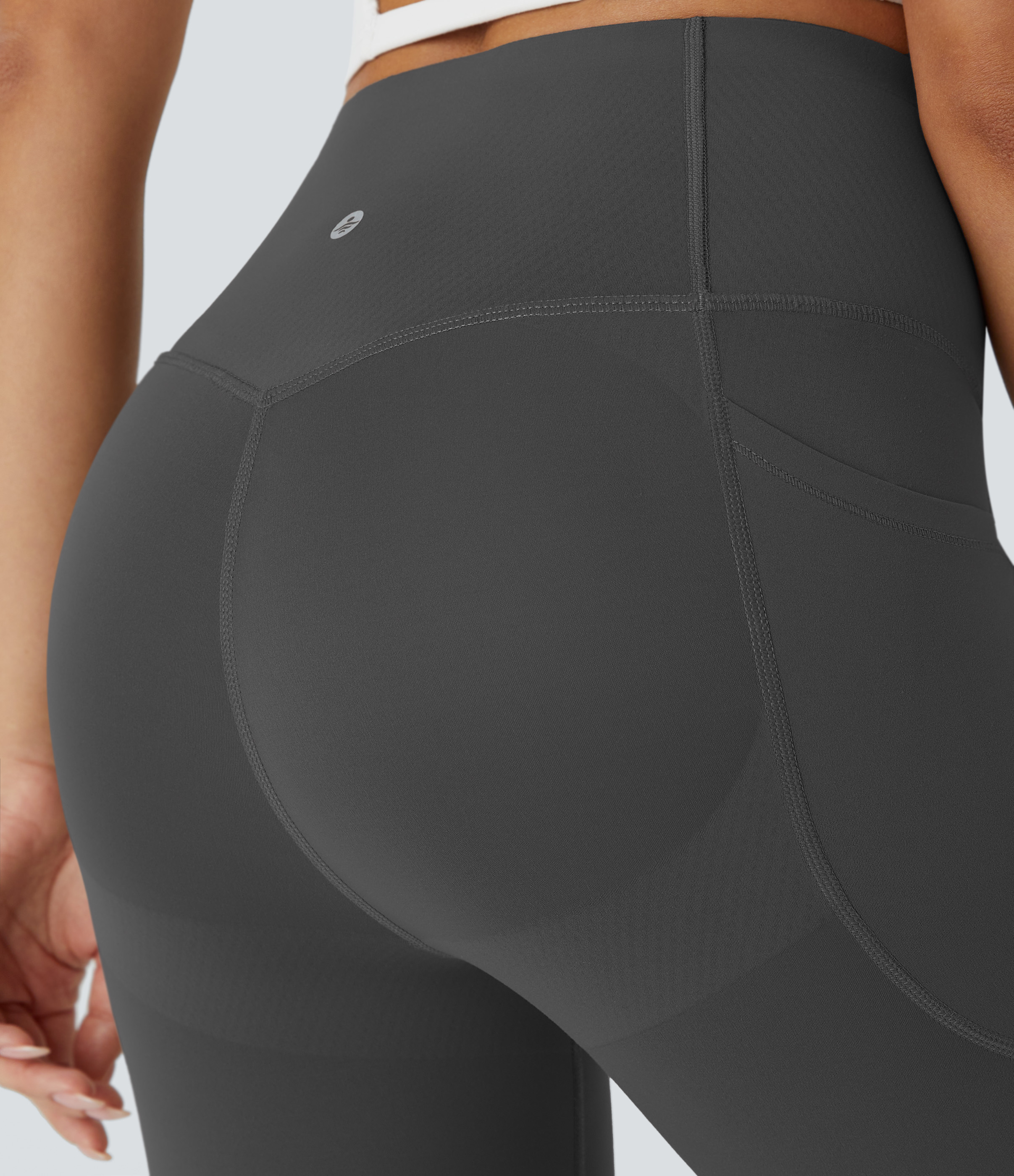 Halara SoCinched High Waisted Butt Lifting Tummy Control Side Pocket Shaping Workout UltraSculpt Leggings  - Volcanic Ash - XS(7/8) 