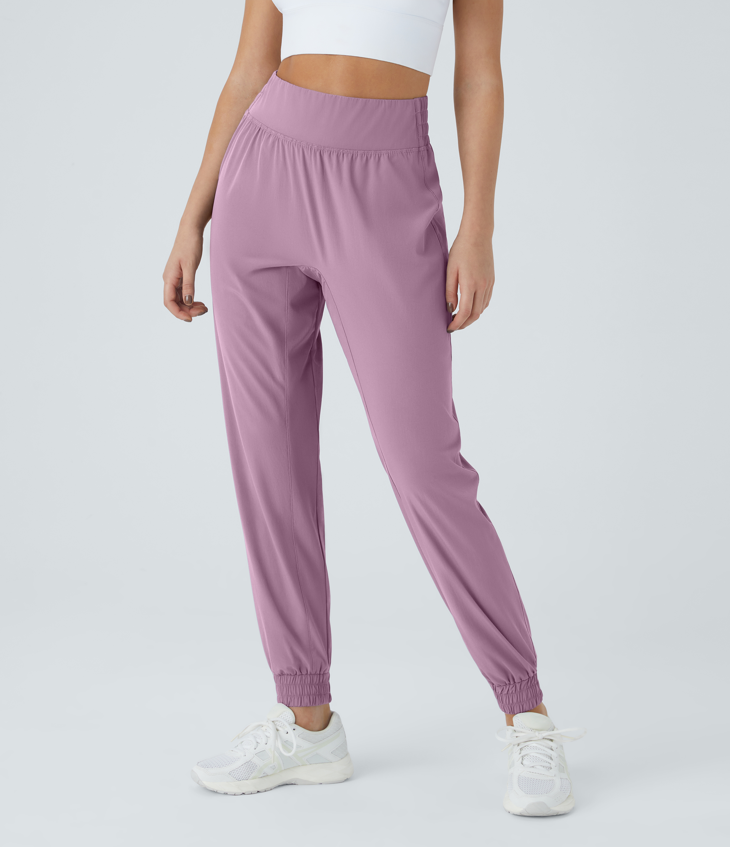 Halara High Waisted Elastic Waistband Hiking Joggers  - Dusky Orchid - S(regular) 