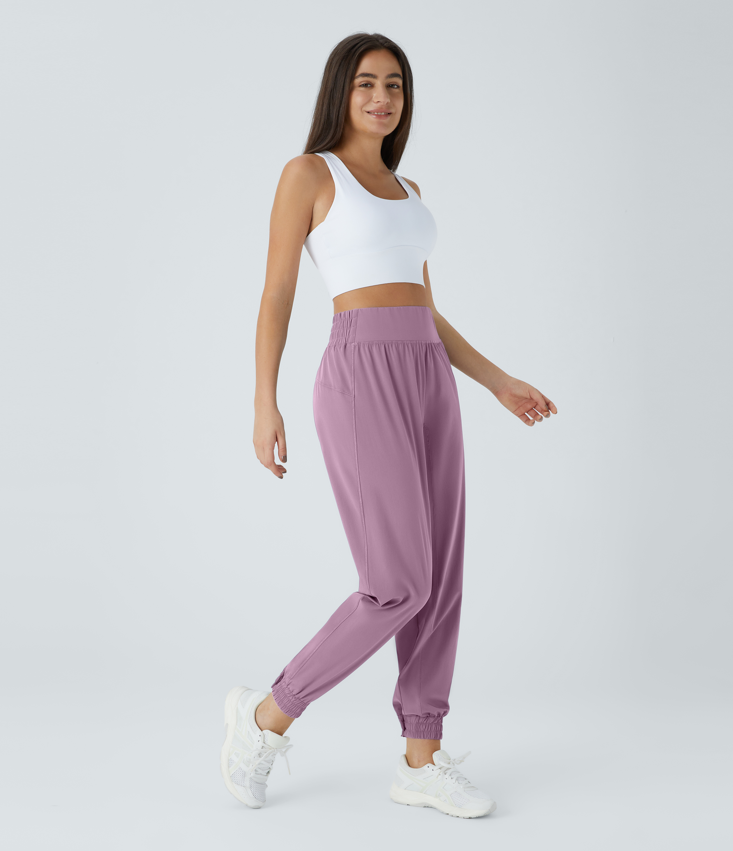Halara High Waisted Elastic Waistband Hiking Joggers  - Dusky Orchid - S(regular) 