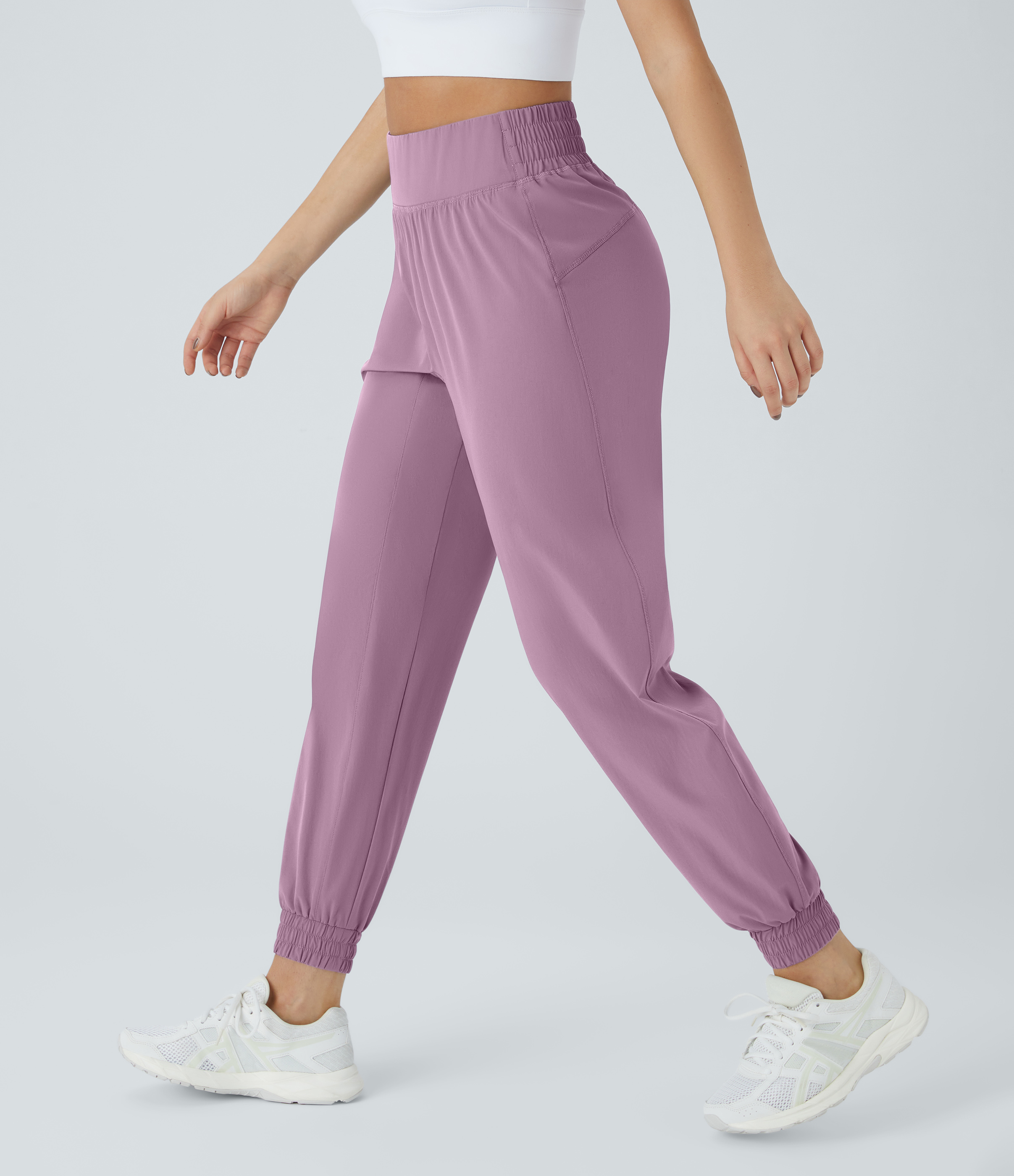 Halara High Waisted Elastic Waistband Hiking Joggers  - Dusky Orchid - S(regular) 