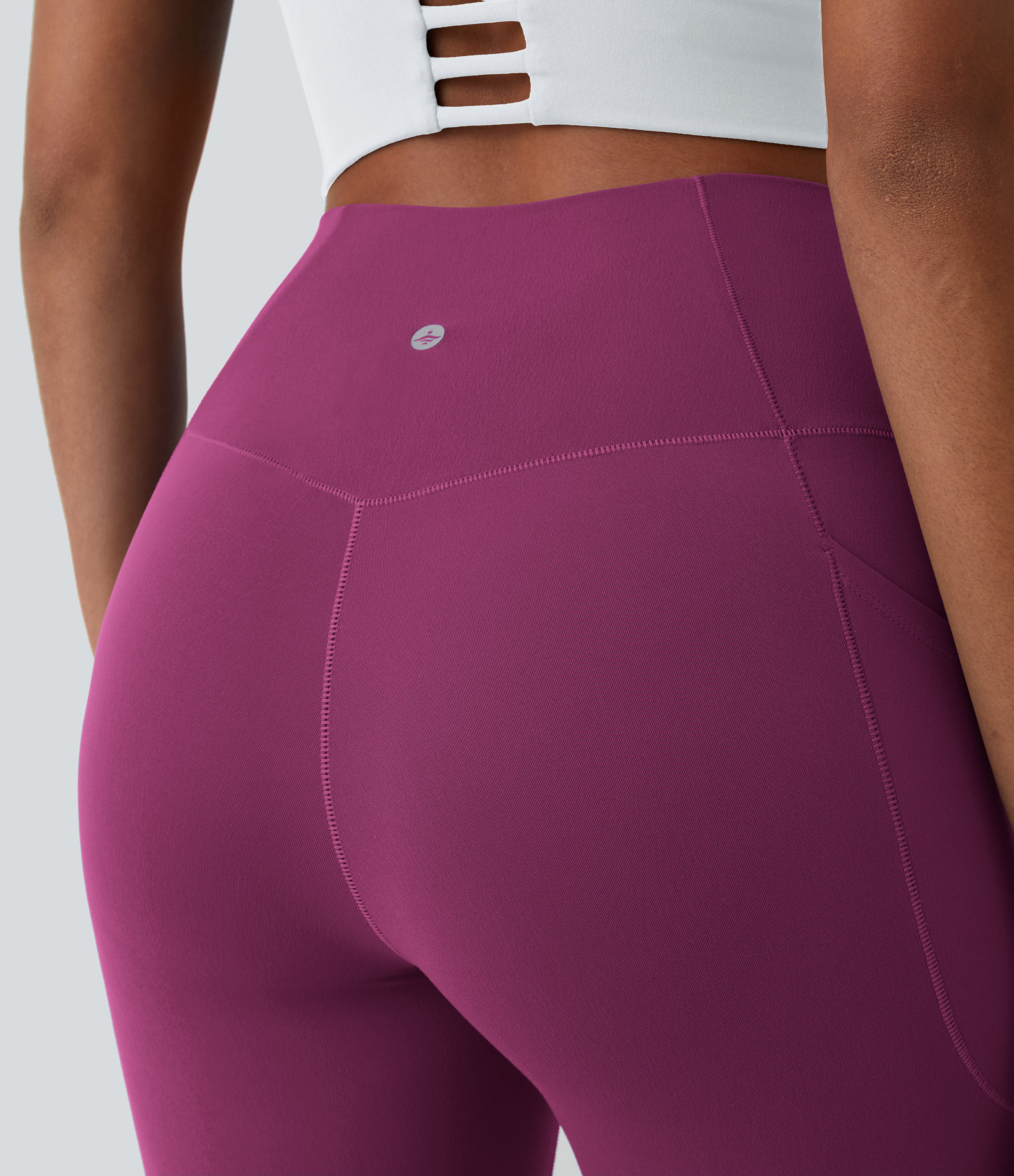 Halara Everyday Cloudfulв„ў Fabric Crossover Pocket Plain Leggings  - Ume Purple - L(7/8) gym leggings leggings with pockets 