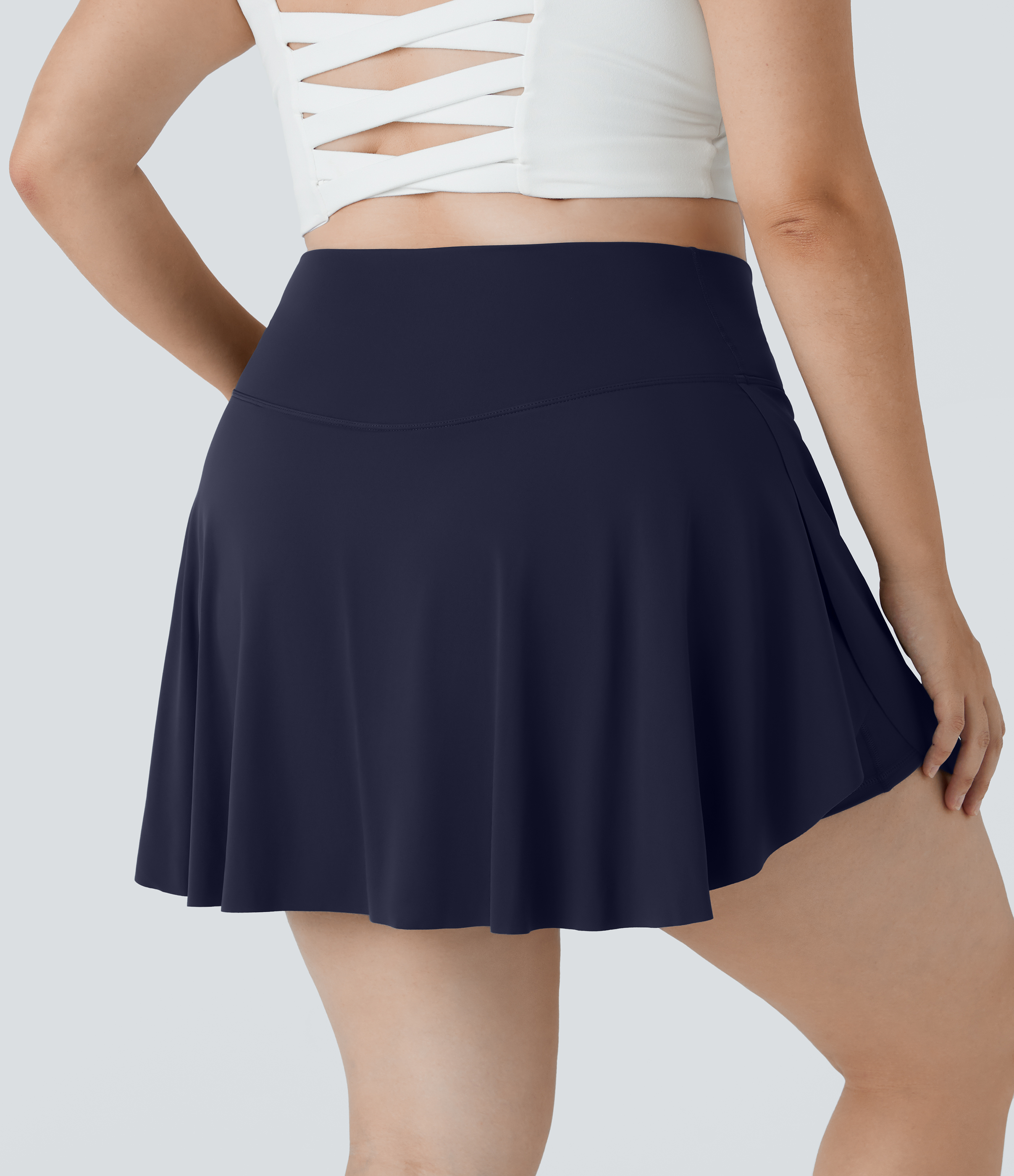 Halara Everyday Cloudfulв„ў Air Fabric Crossover Side Pocket 2-in-1 Cool Touch Tennis Plus Size Skirt-Lucid  - Peacoat - 3X 