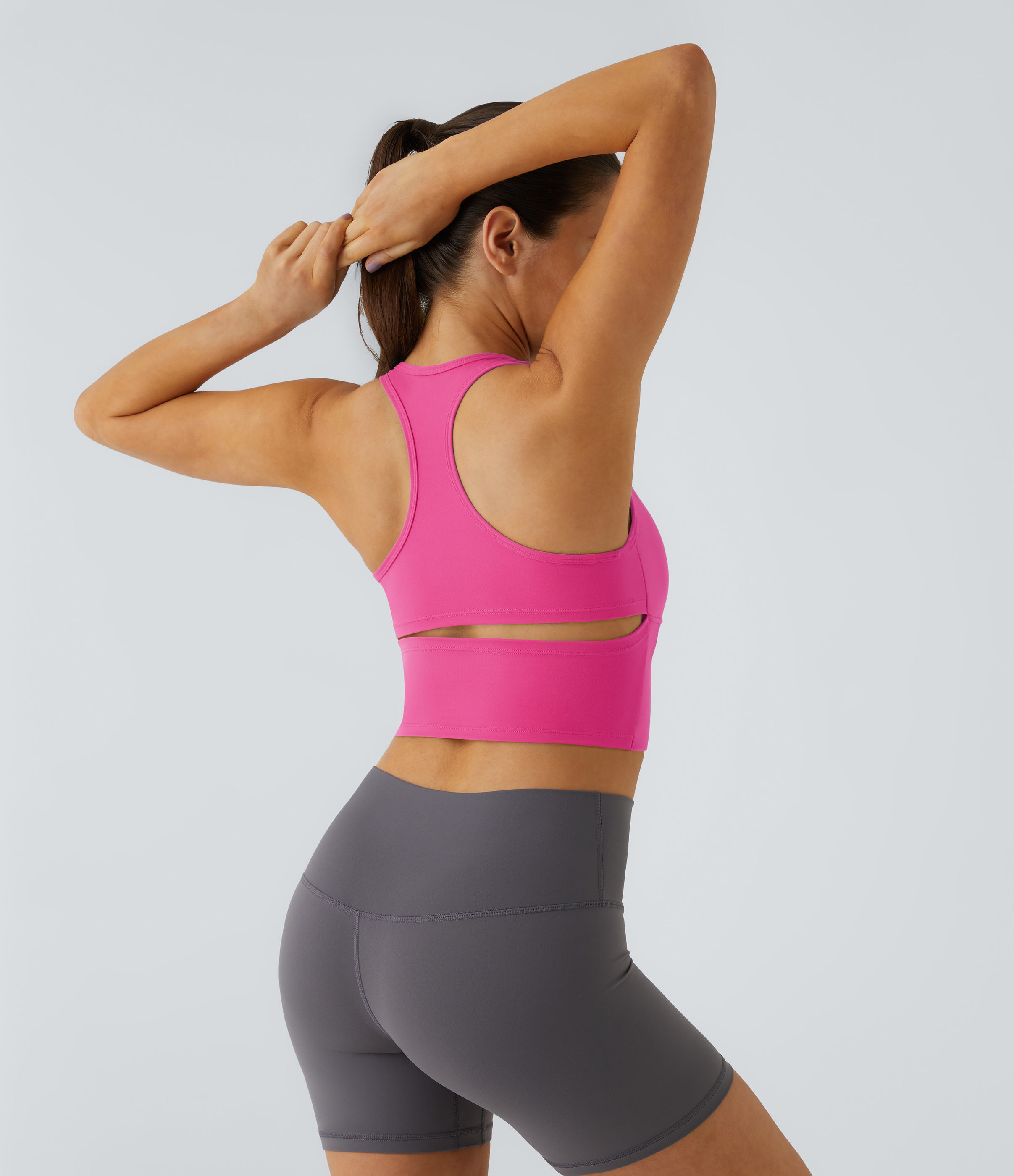 Halara In My Feels Cloudfulв„ў Fabric U Neck Backless Racerback Cut Out Cropped Yoga Tank Top Tank Top - Fuchsia Purple - S golf tops 