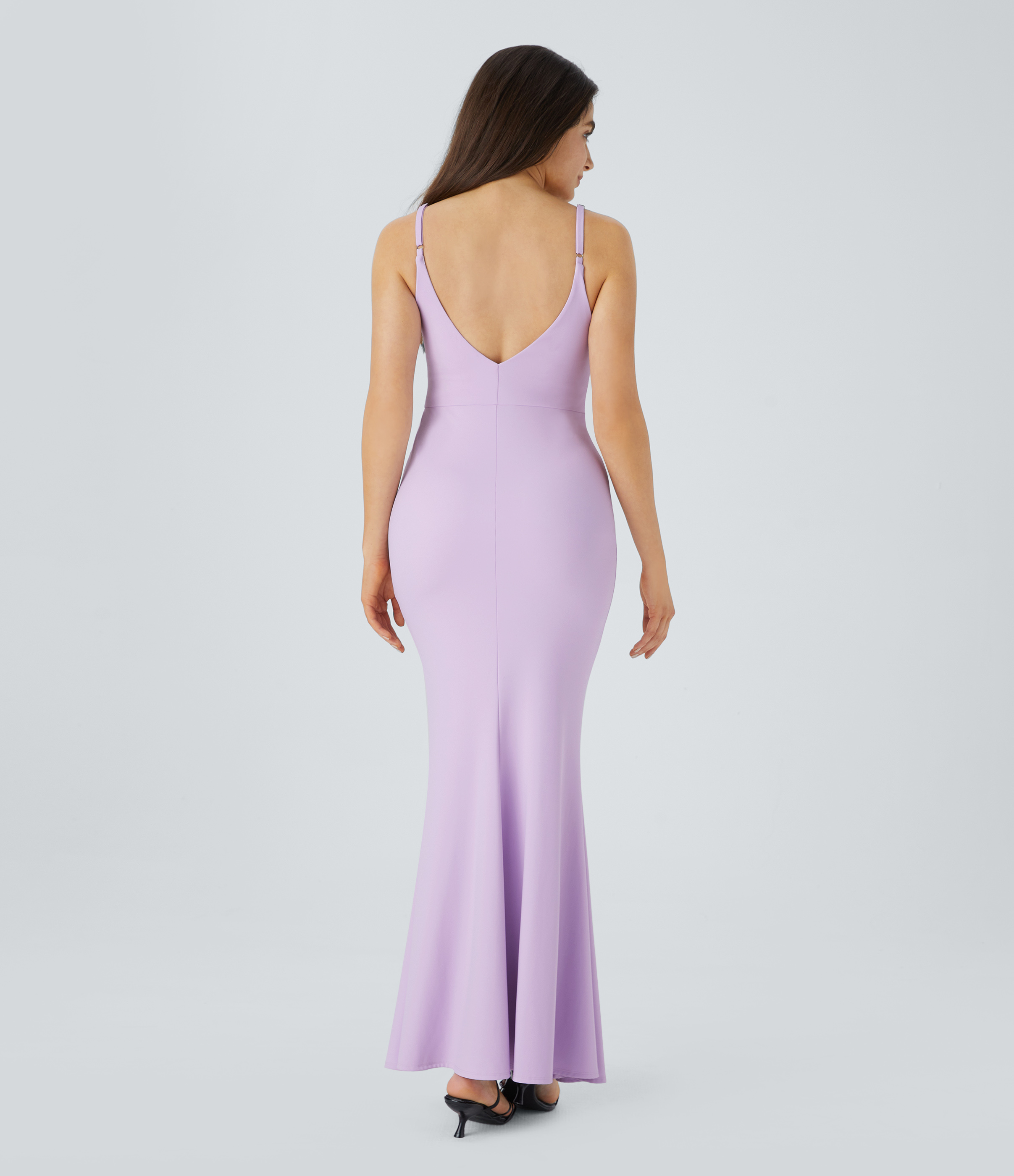 Halara Softlyzeroв„ў Airy Backless Adjustable Strap Maxi Mermaid Slip Cool Touch Bridesmaid and Wedding Guest Dress-UPF50+ Casual Dress - Pink Orchid - S 