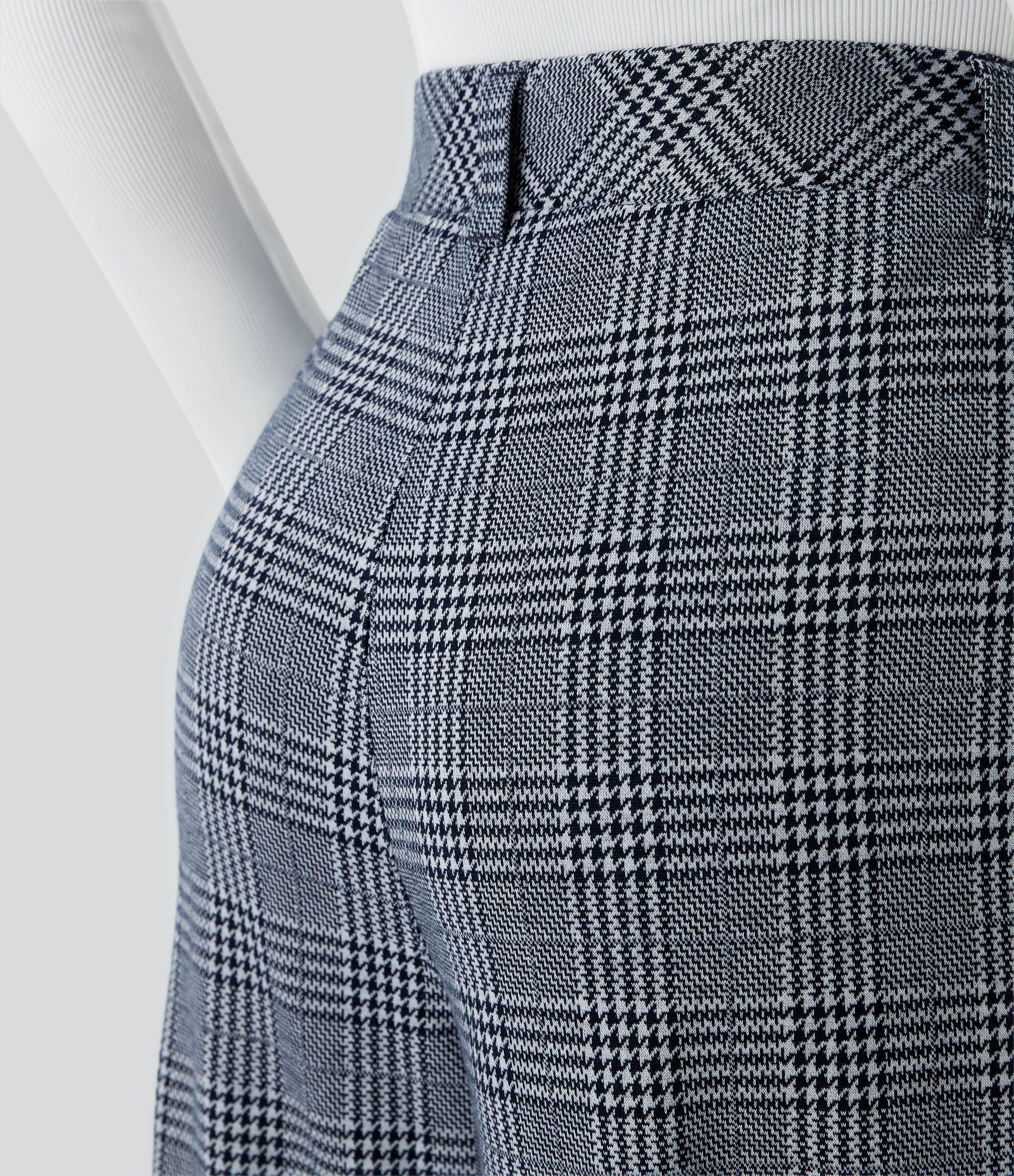 Halara High Waisted Plicated Side Pocket Wide Leg Houndstooth Plaid Casual Pants  - Navy Blue Houndstooth Plaid - XS(regular) sweatpants 