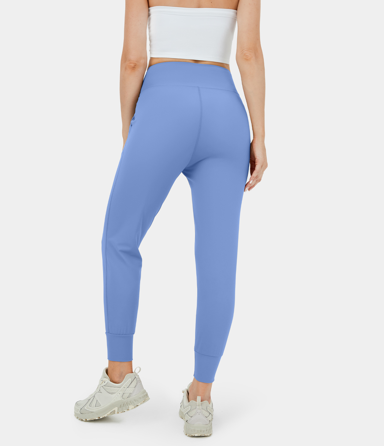 Halara Softlyzeroв„ў Plush High Waisted Crossover Side Pocket Yoga Joggers  - Cornflower Blue - M 