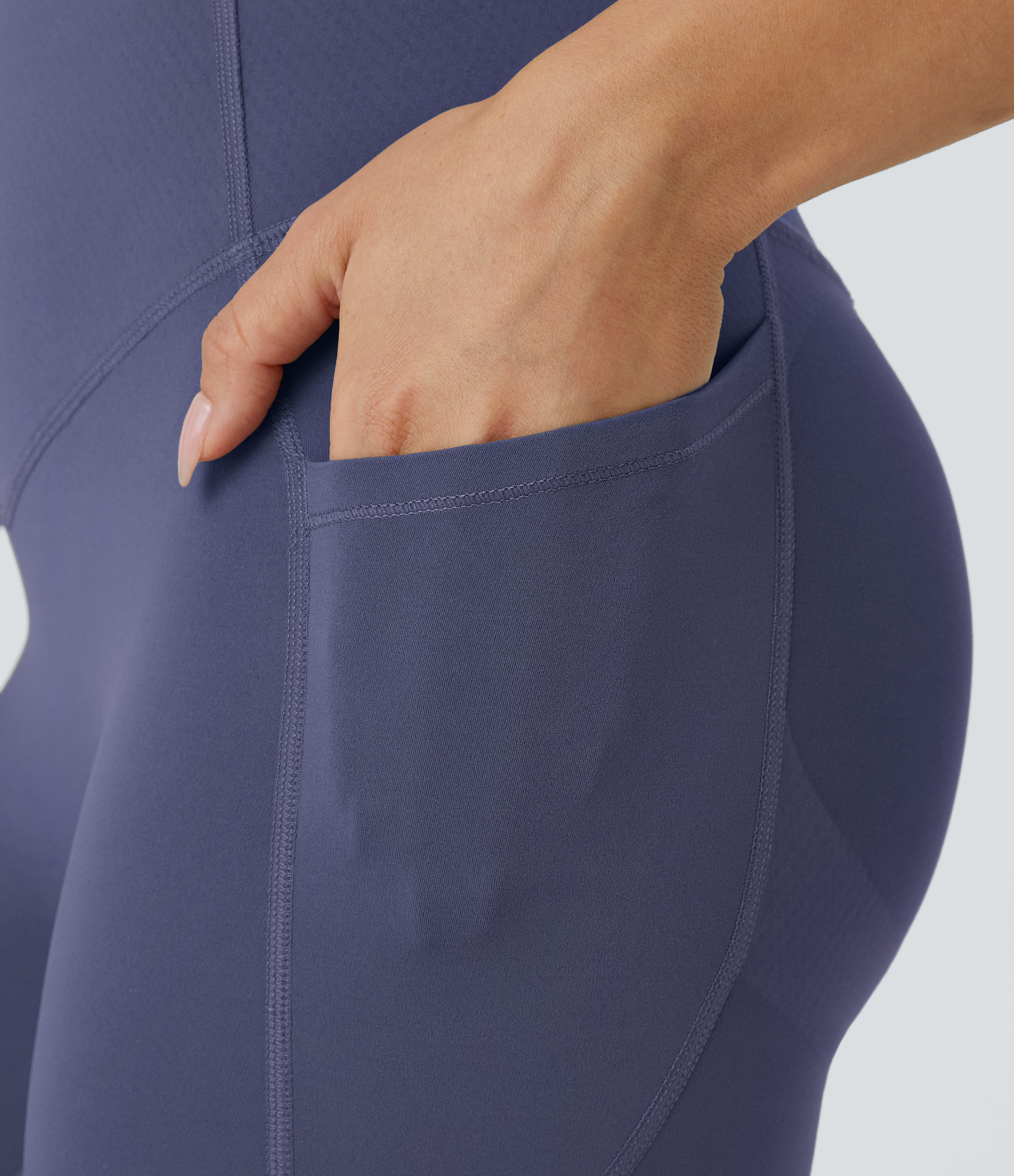 Halara SoCinched High Waisted Butt Lifting Tummy Control Side Pocket Shaping Workout UltraSculpt Leggings  - Mood Indigo - S(7/8) 