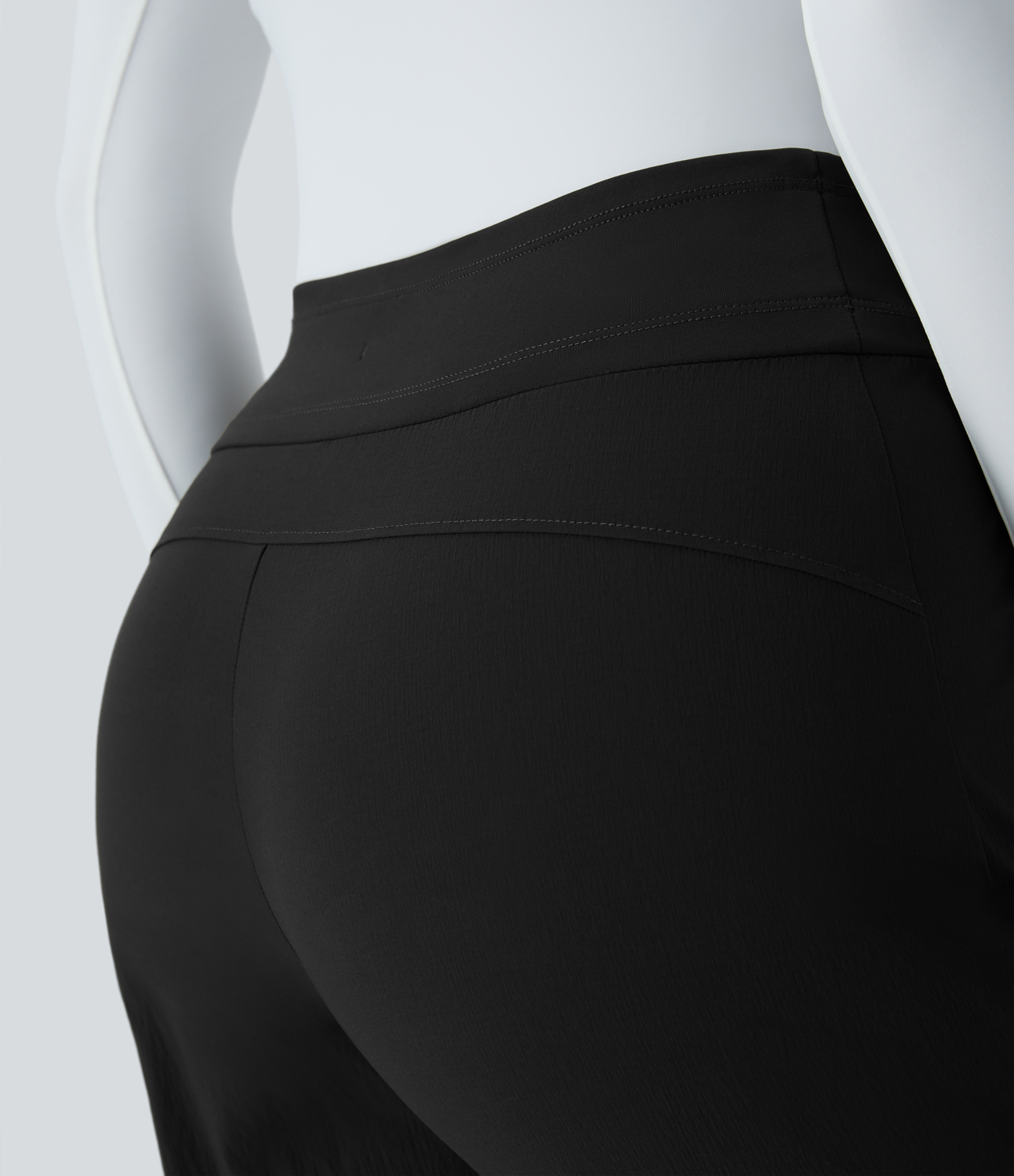 Halara Wear-Resistant Mid Rise Drawstring Side Zipper Pocket Casual Joggers  - Black - L(regular) 