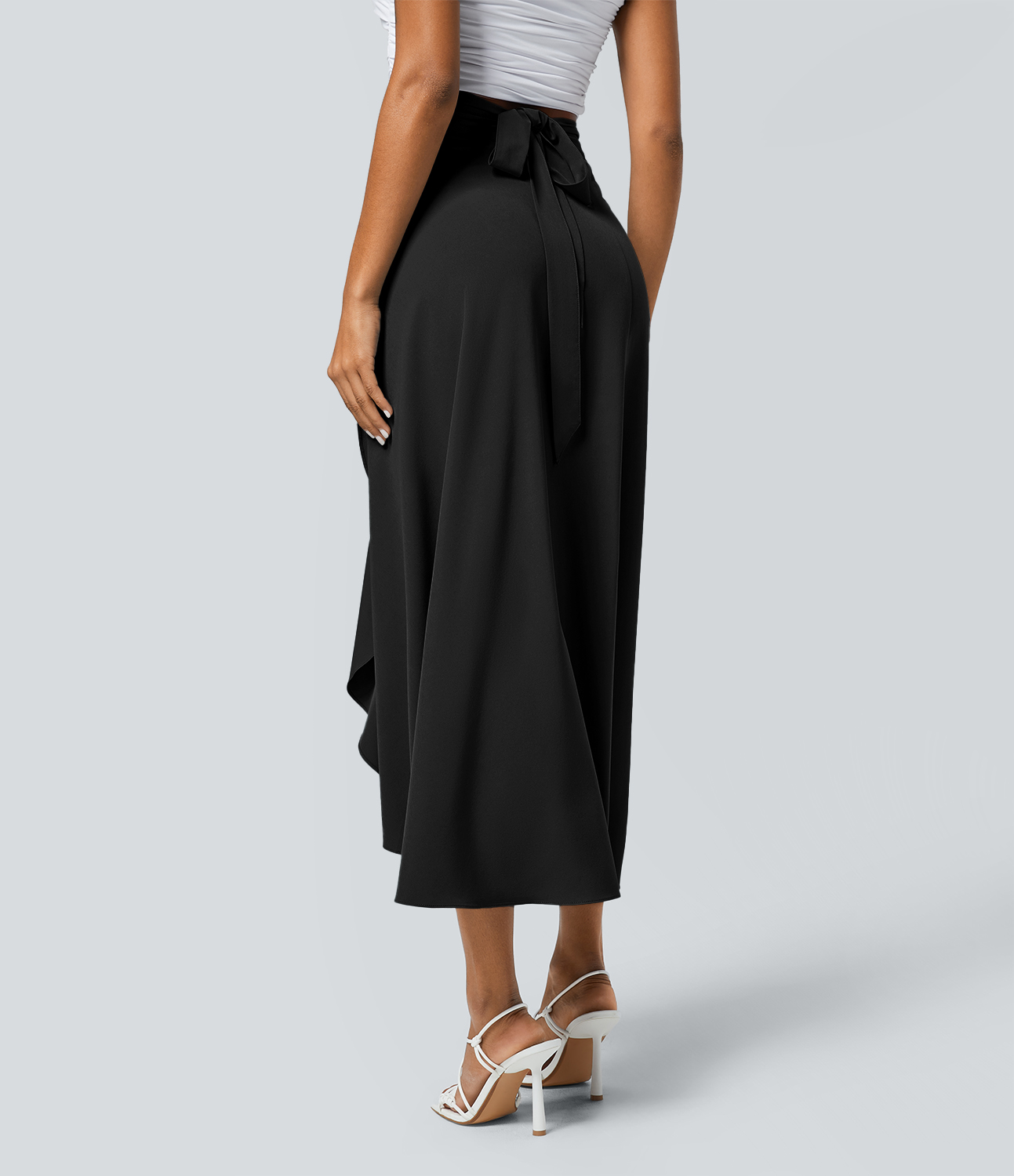 Halara Breezefulв„ў High Waisted Twisted Wrapped Tie Back Quick Dry Resort Skirt  - Black - M(regular) 