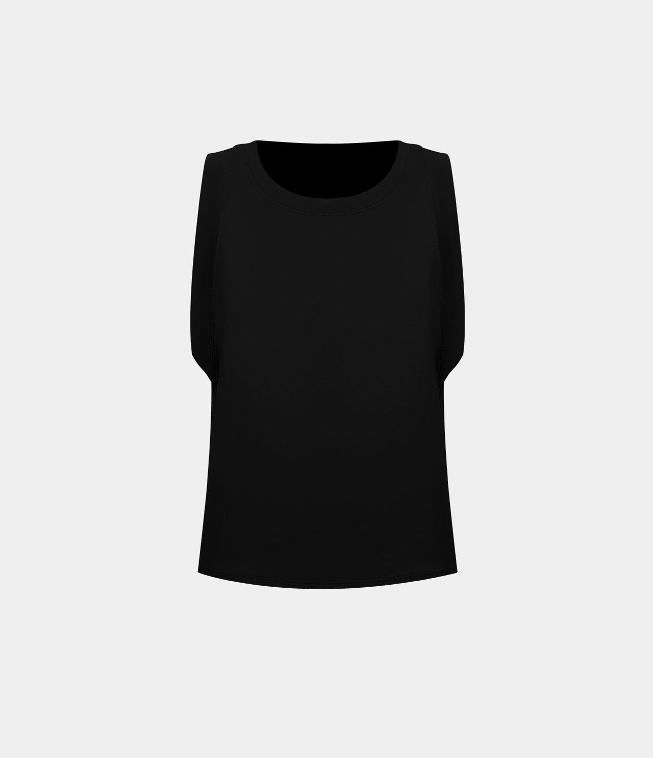 Halara Round Neck Split Hem Casual Tank Top Tank Top - Black - XL golf tops halter top tunic tops sleeveless tops backless top 
