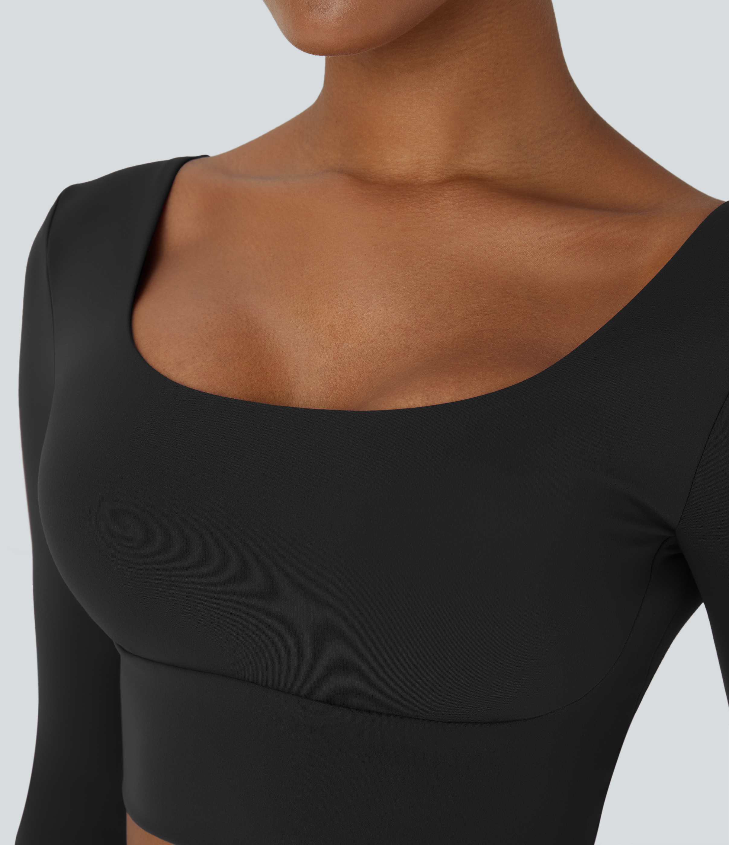 Halara Softlyzeroв„ў Plush Thumb Hole Backless Crisscross Cut Out Cropped Sports Top  - Black - L 