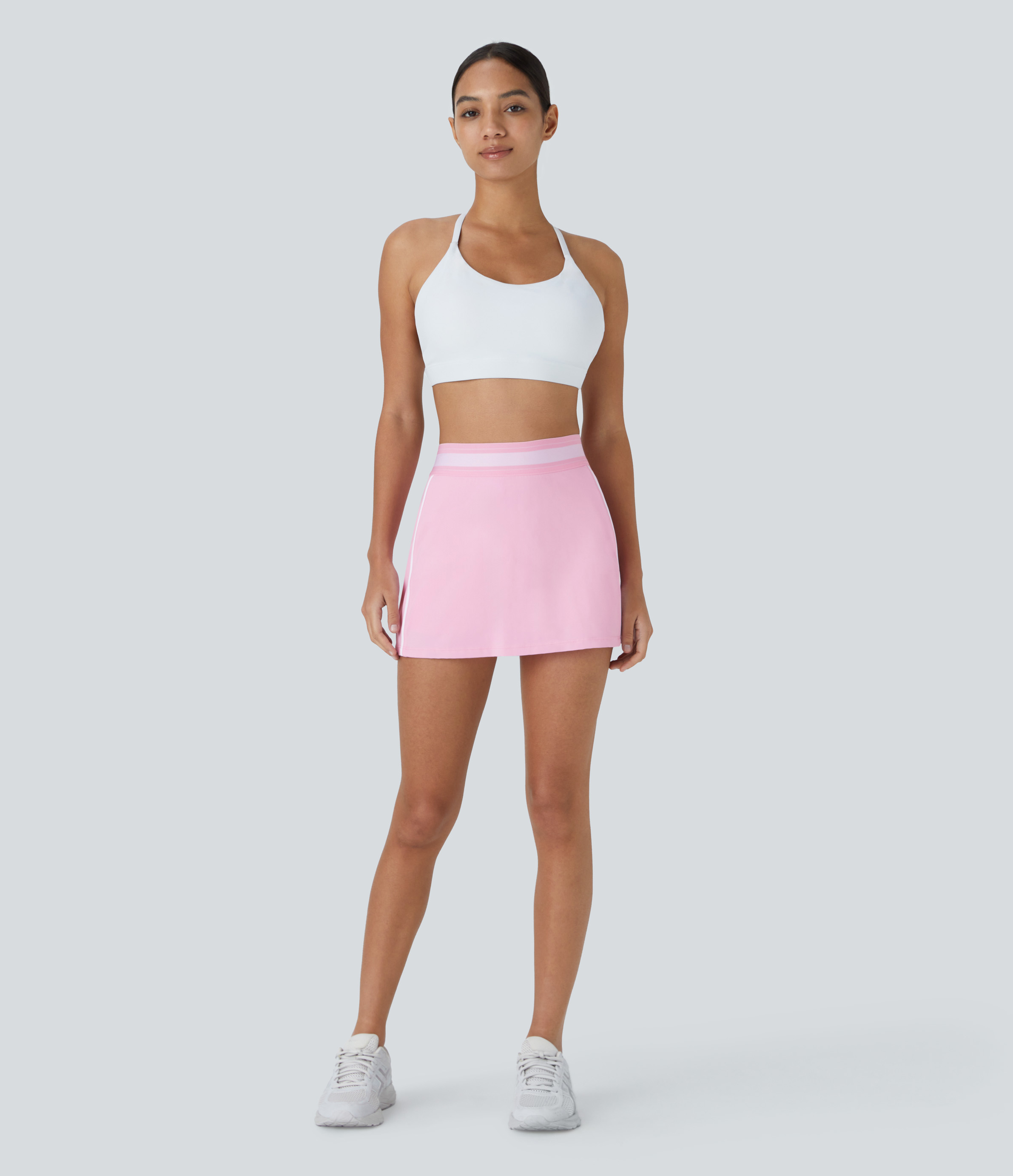 Halara Softlyzeroв„ў Airy High Waisted 2-in-1 Bodycon Color Block Micro Mini Cool Touch Tennis Skirt  - Nosegay - XL midi skirt a line skirt 