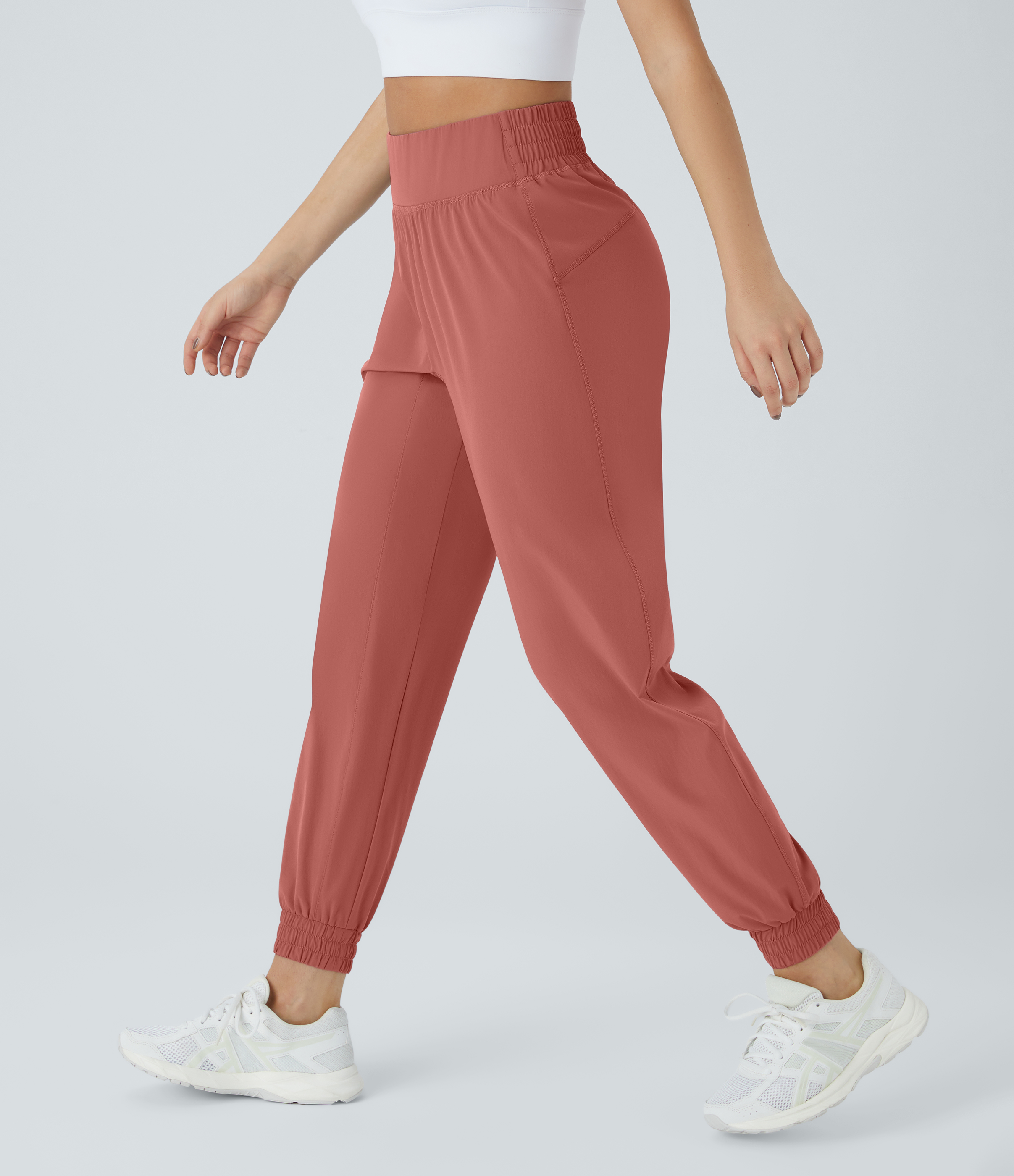 Halara High Waisted Elastic Waistband Hiking Joggers  - Faded Rose - S(regular) 
