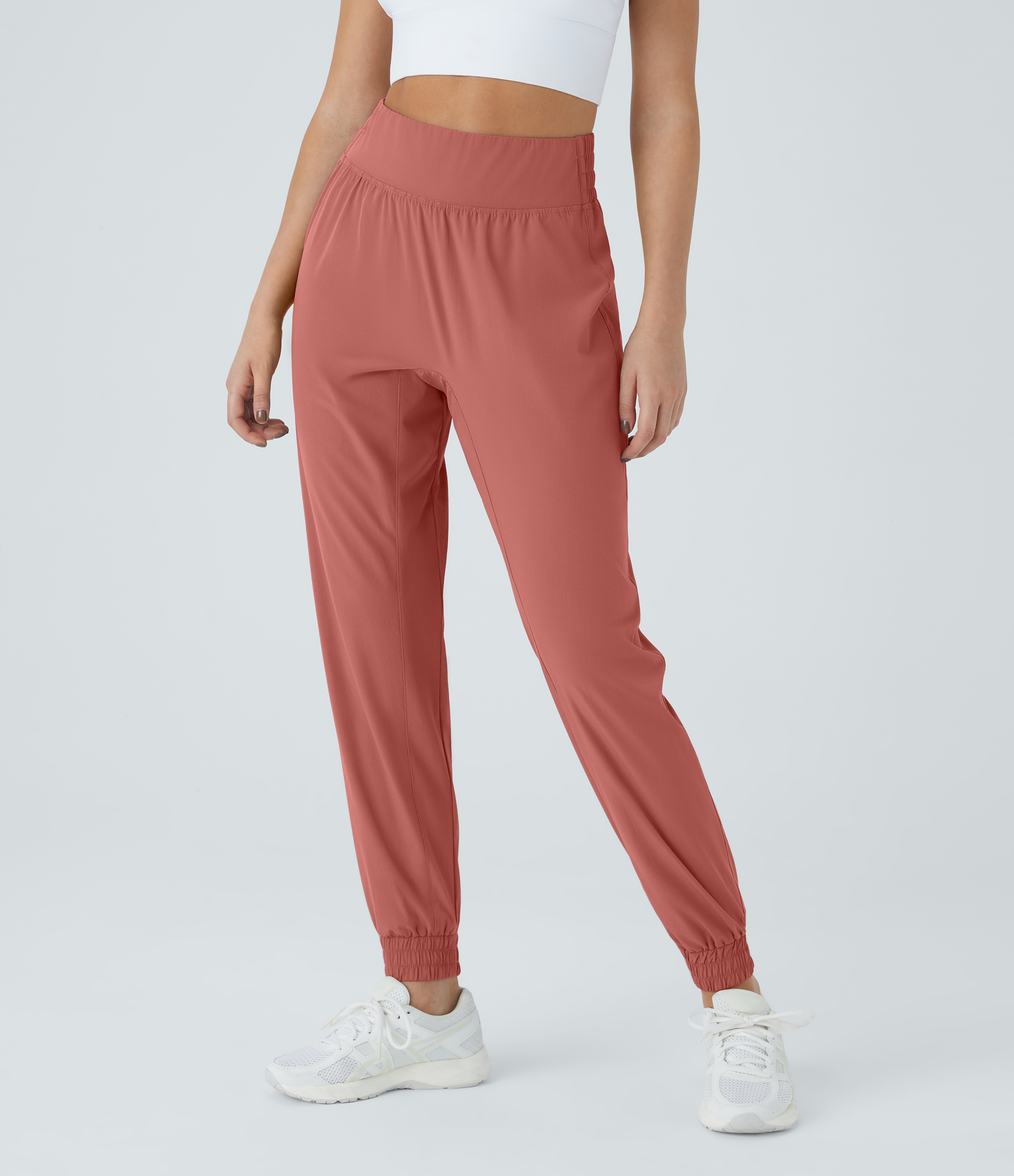 Halara High Waisted Elastic Waistband Hiking Joggers  - Faded Rose - S(regular) 
