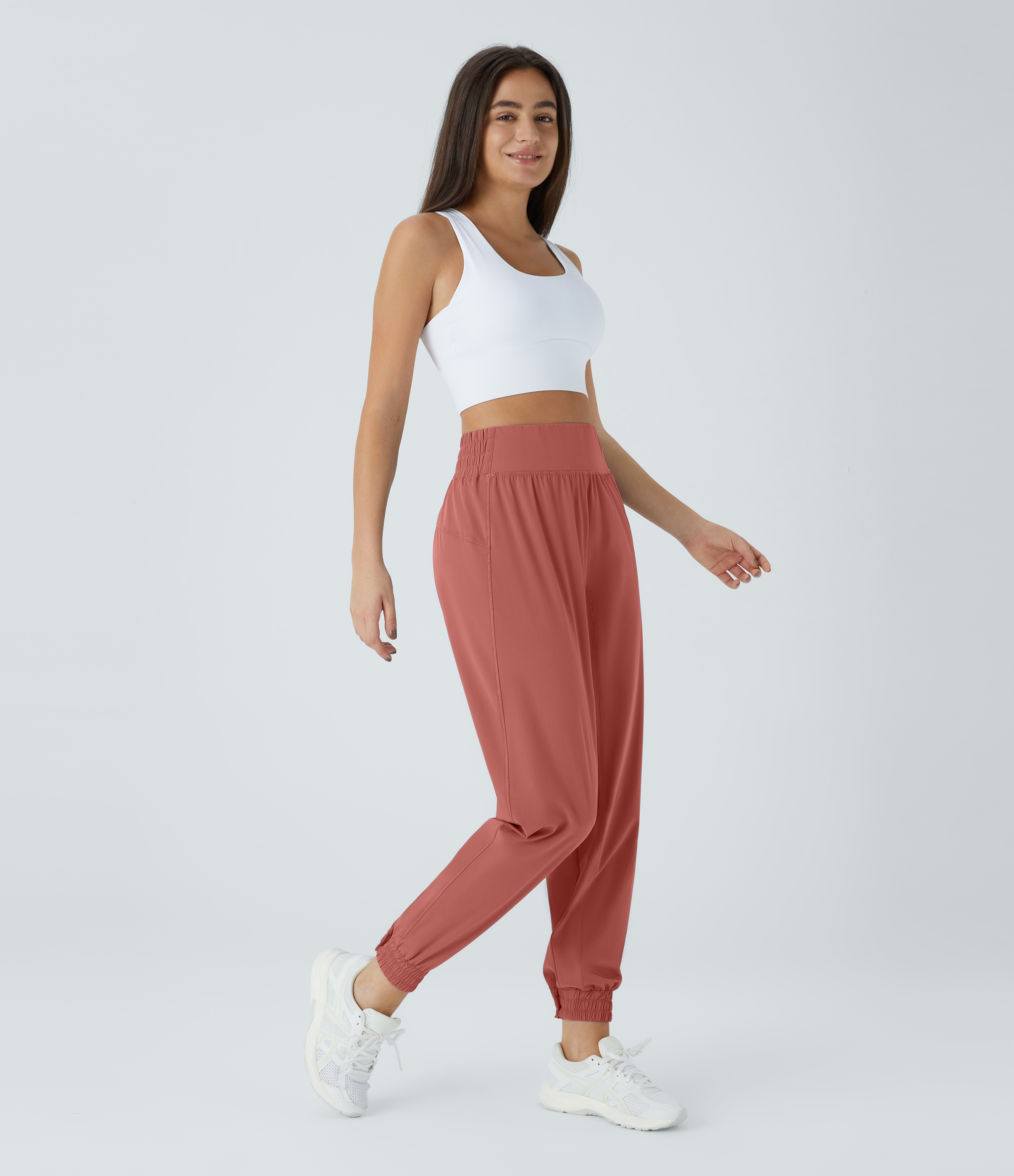 Halara High Waisted Elastic Waistband Hiking Joggers  - Faded Rose - S(regular) 